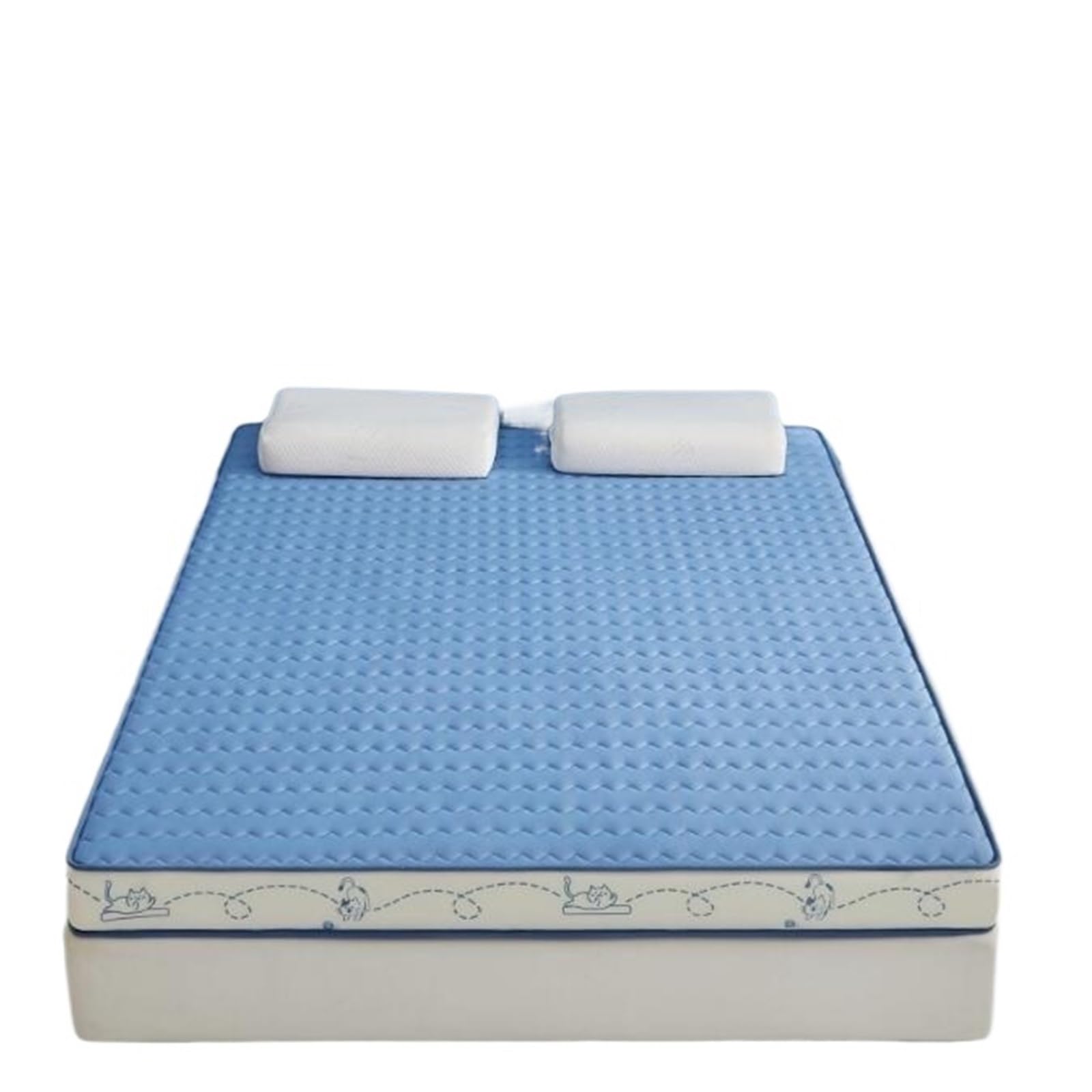 Mattress Topper Latex Thickened Topper Knitted Fabric Floor Mattress(Light Yellow,100x200cm(39x79in),7cm thickness)