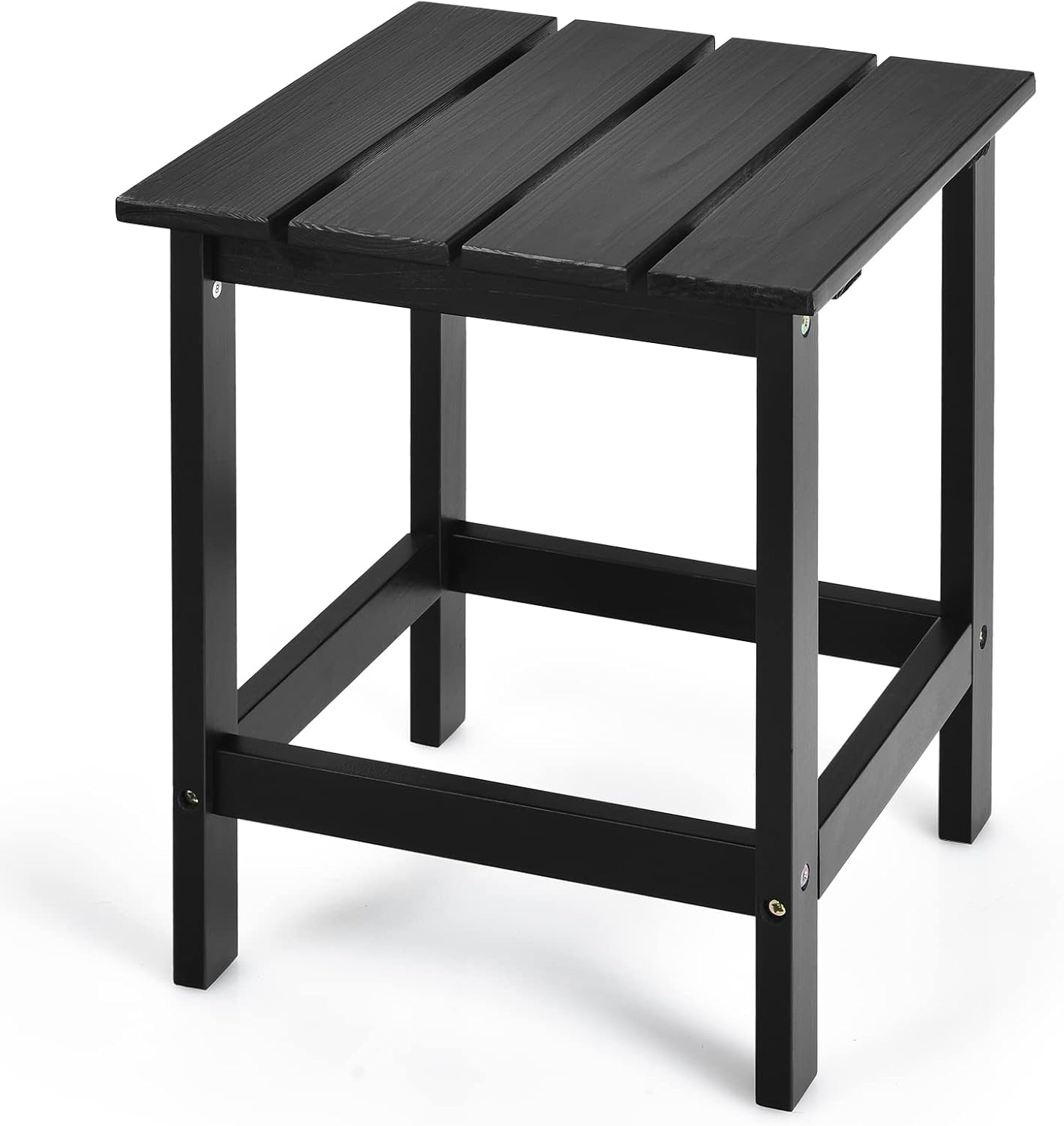 COSTWAY Square/Round Adirondack Garden Side Table, Solid Wood Slatted