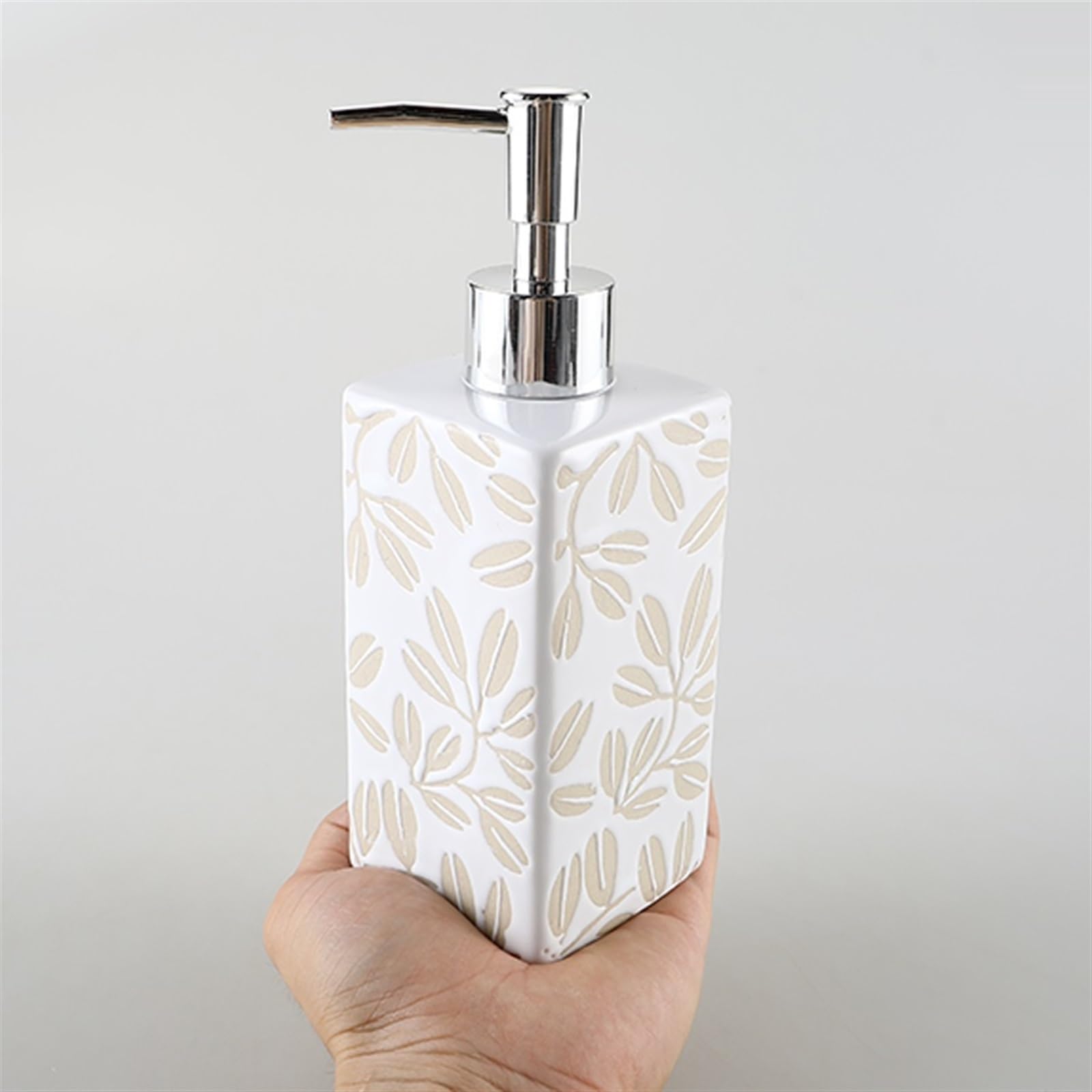 Dispenser di sapone quadrato in ceramica da 350 ml 11,8 once for pompa for lozione for le mani da appoggio del bagno della cucina