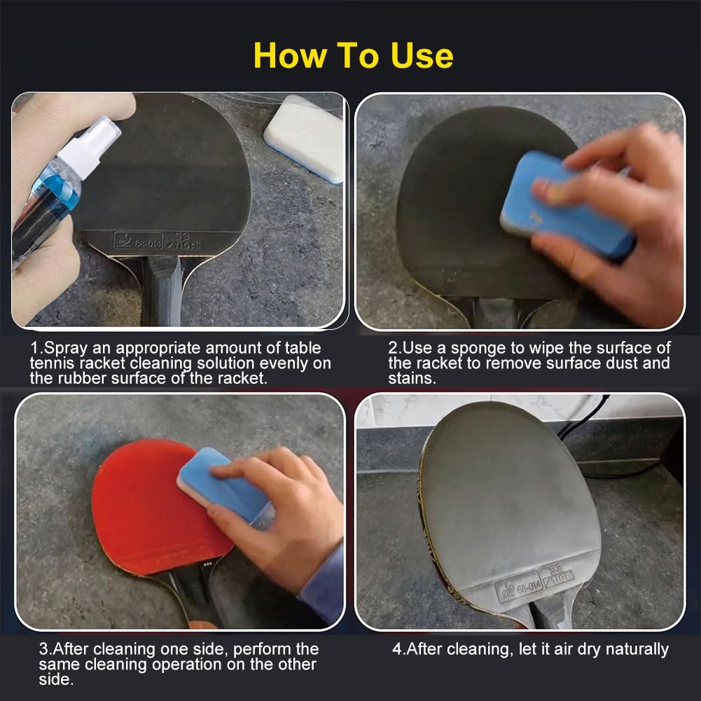 Butterfly Rubber Cleaner | Detergente Professionale Per Superfici Di Pavimentazione + Nebulizzatore A Pompa Da 250 Ml | Accessori Da Ping Pong Per Pulire E Rinfrescare Le Racchette Da Ping Pong