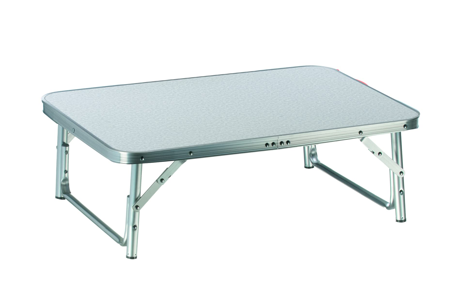 Camp Active 44756 - Tavolo Pieghevole, Regolabile in Altezza, Alluminio/Plastica, Argento, 75 x 55 x 25 - 59 cm
