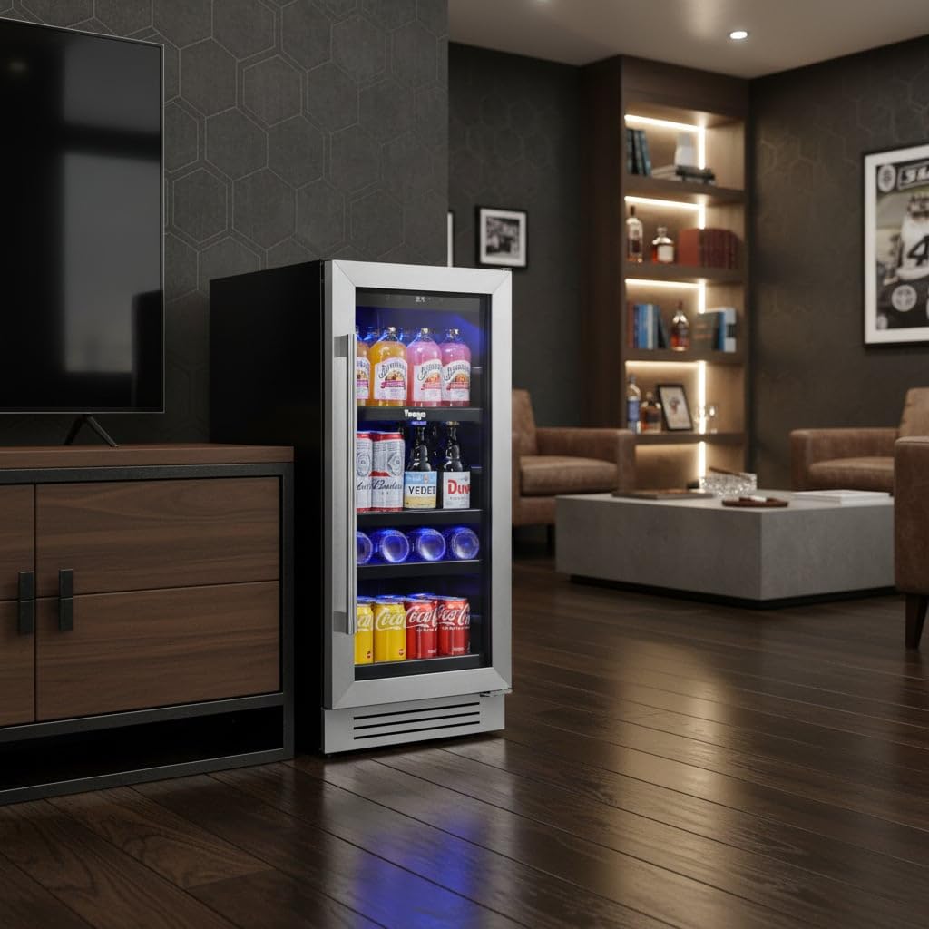 HomeRoots Beverage Cooler Stainless Steel