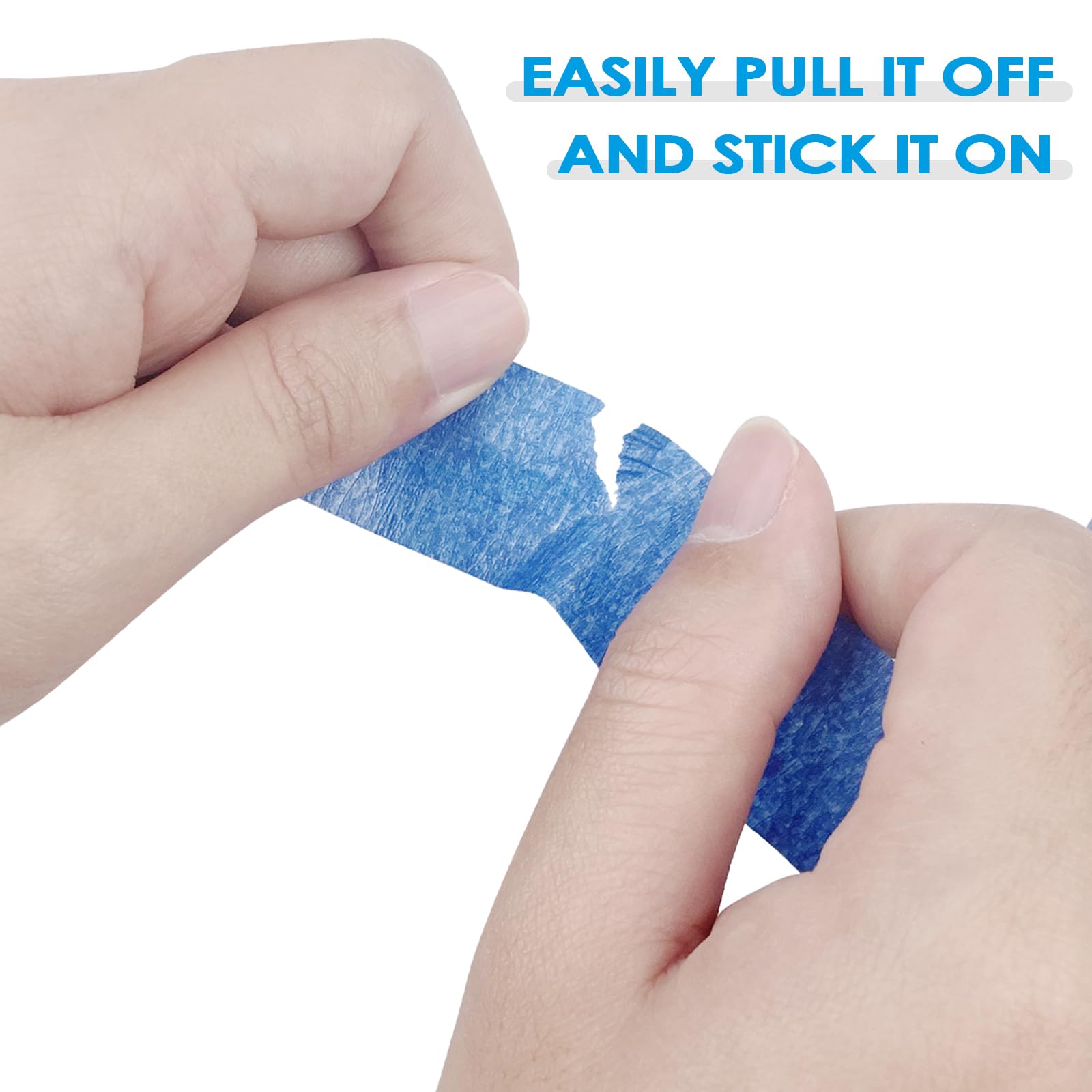 Fousenuk 3 Pezzi Nastro Carta Imbianchino, 50mx25mm Nastro Adesivo Carta Gommata Mascheratura Isolante Blu Gommato, Professionale Masking Tape Imbianchino Pittura Mascheratura, Ottima Adesione