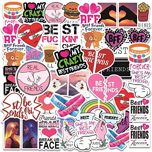 50 Pcs Friends Stickers| Best Friends Waterproof Vinyl Stickers for Bike Water Bottles Laptop Bicycle Refrigerator Cup Luggage Computer Mobile Phone Skateboard Decals