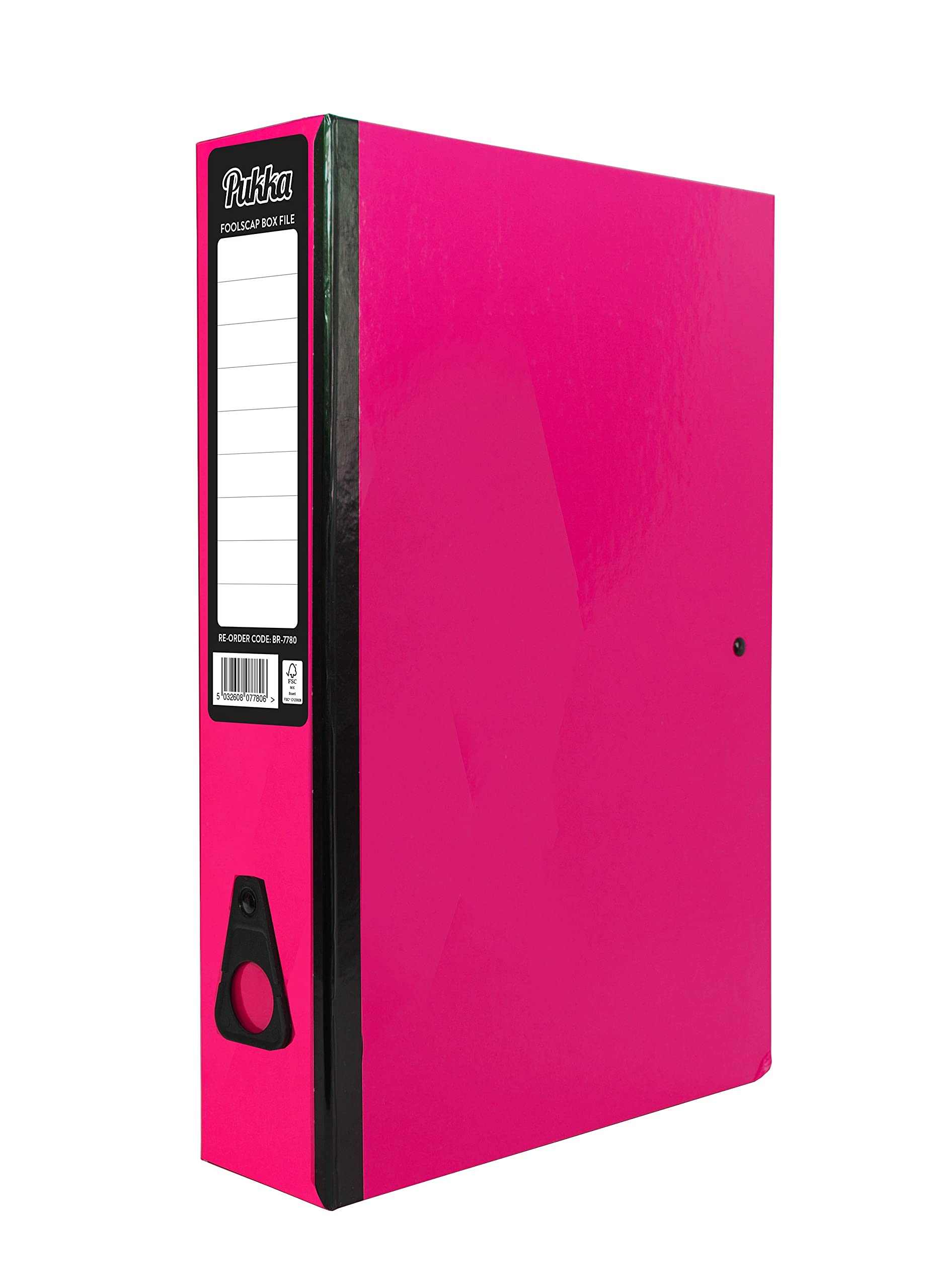 Pukka Pink A4 Glossy Box File with Document Clip & Push Lock School Work Office 70mm Spine File Organiser — image 1