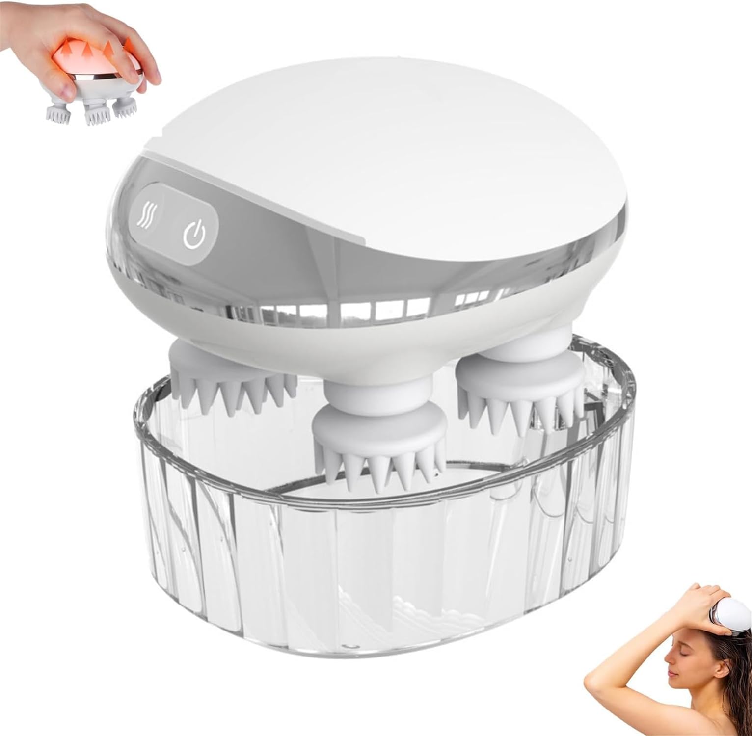 Scalphero Smart Scalp Massager with Red Light - Portable Waterproof Electric Head Massager for Hair Growth