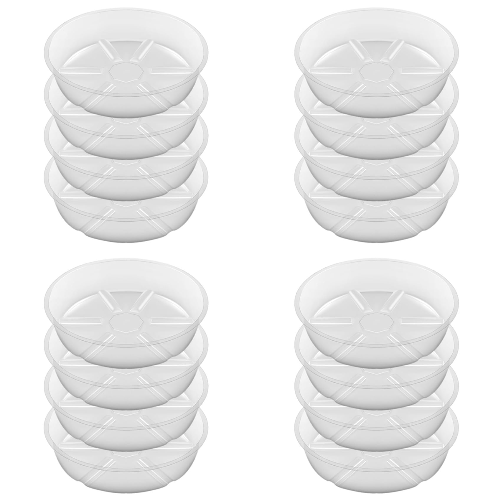 Jnchdghwa As Shown 16Pack Clear Plant Saucer 10Inch Plastic Plant Saucers Thicker Plant Tray Flower Pot For Indoor Outdoor Garden