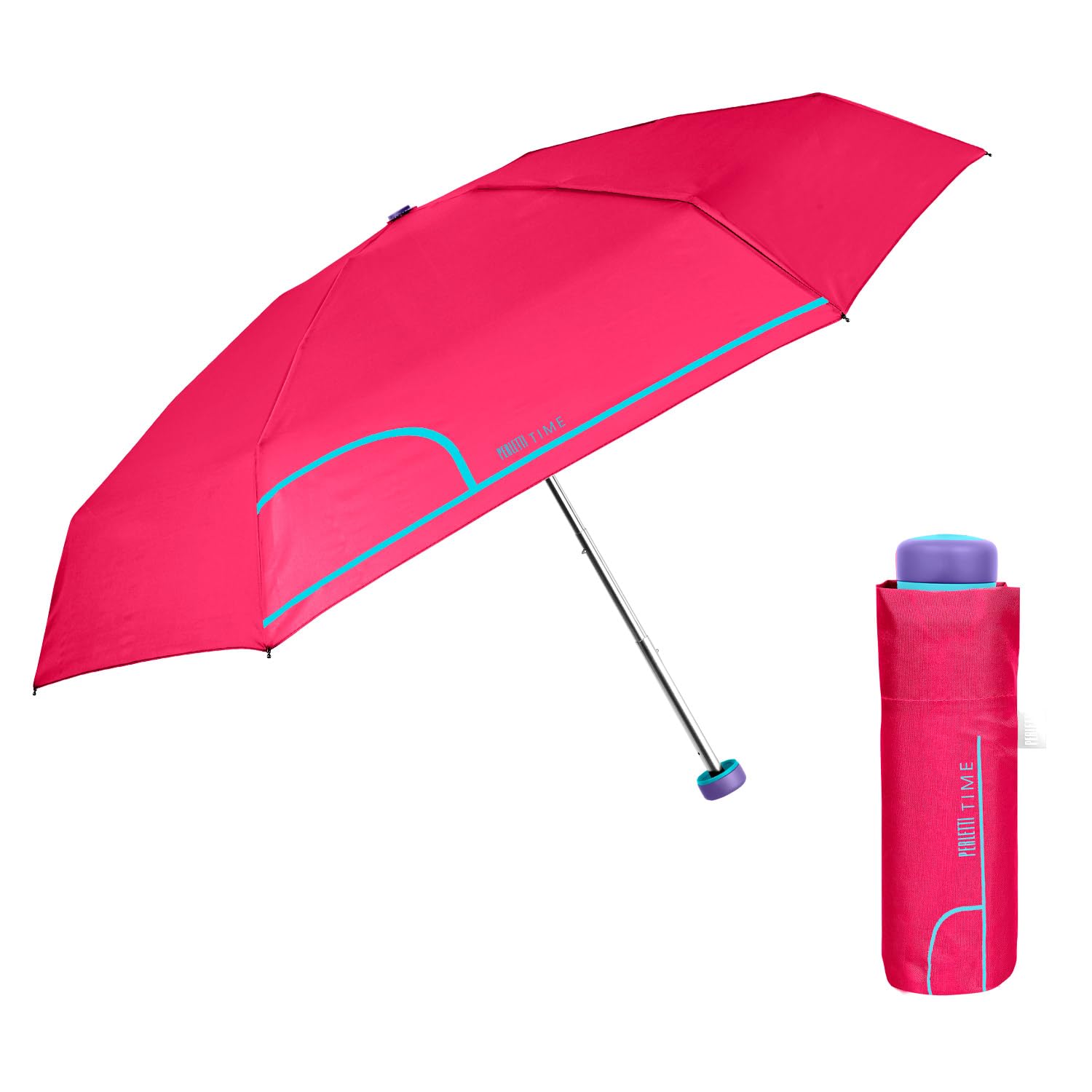 Parasolka Damska Rozkładana Manualnie Mała - Ultra Mini Parasol Lekki Kieszonkowy Okrągły Wiatroodporny - Parasolka Idealna Podczas Podróży - Średnica 90 cm - Perletti