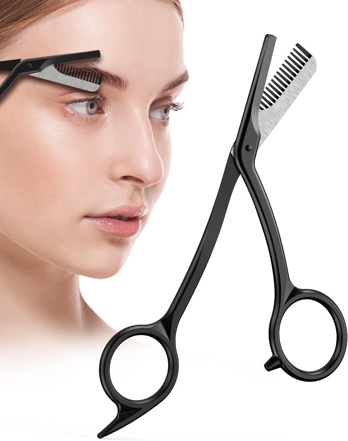 Eyebrow Scissors with Comb, Black
