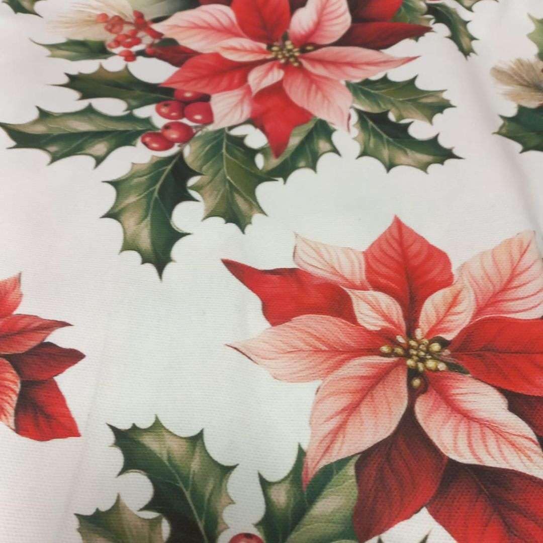 RICAMI FIORENTINI BALDI Obrus NOEL. Wytrzymała bawełna panama z gwiazdami Nalale. Produkcja rzemieślnicza. Wyprodukowano we Włoszech (kwadratowy 250 x 250 cm)