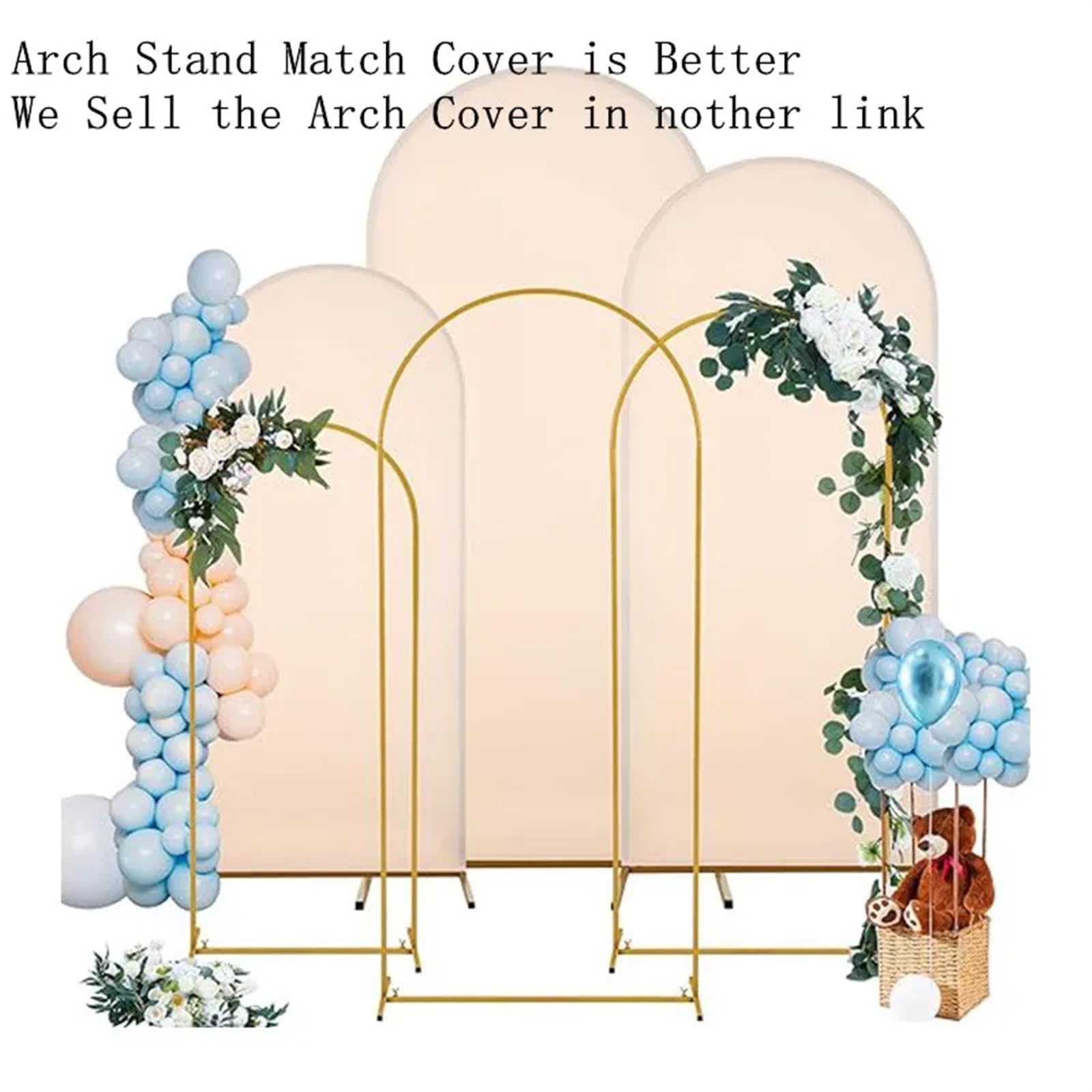 Support de Toile de Fond, Support de Toile Fond en Arc doré, 4 à 7,2 Pieds(7.2FT 120x220cm)