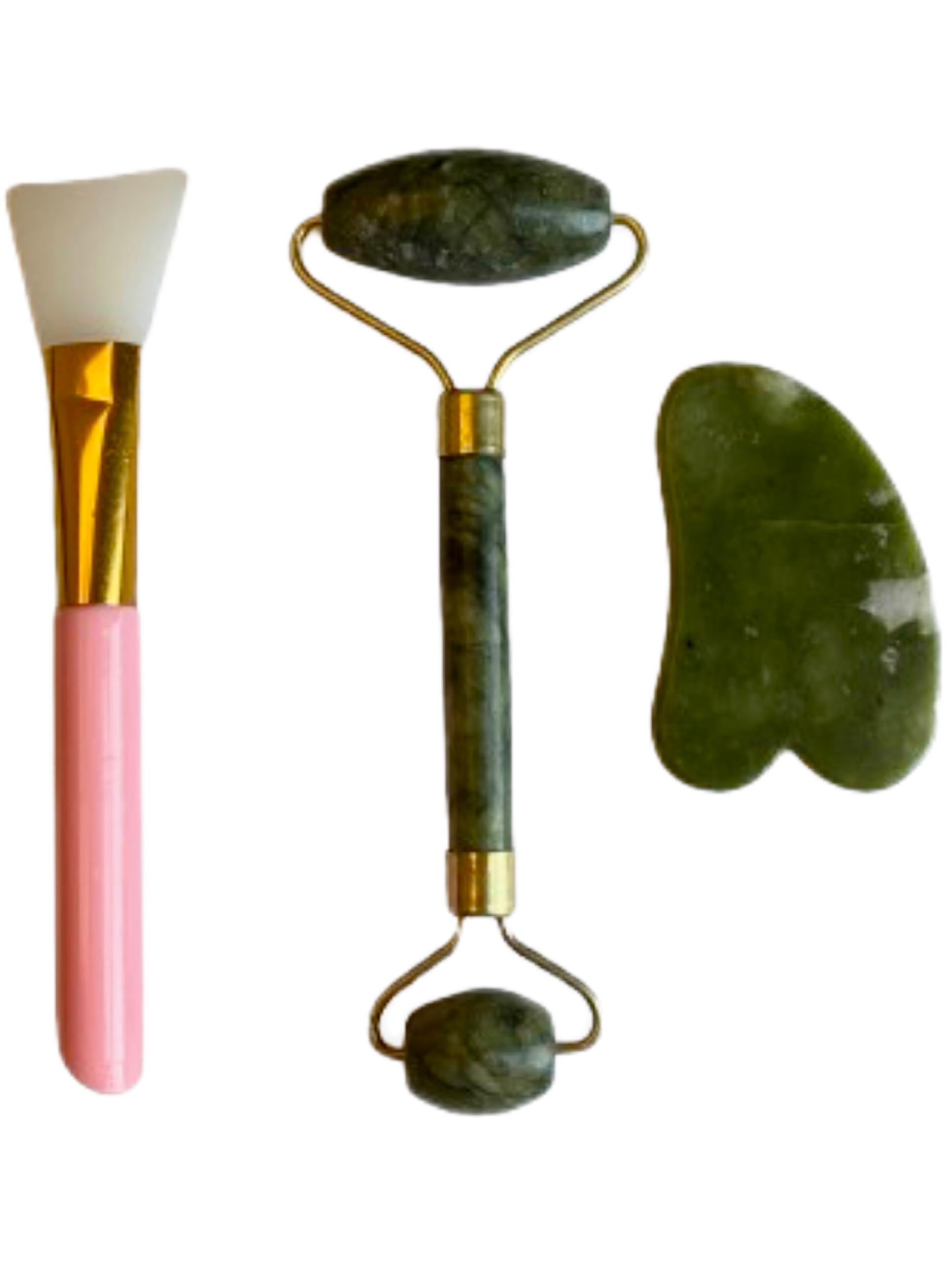 FACIAL care set (3 IN 1) Jade Roller & Gua Sha, Face Roller, Facial Beauty Roller Skin Care Tools, guasha Massager for Face, Eyes, Neck, Body Muscle Relaxing and Relieve Fine Lines and Wrinkles