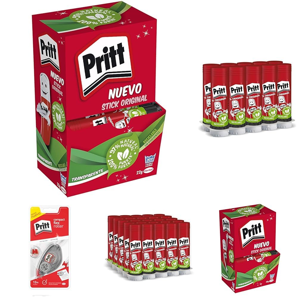 Pritt Colla Stick 15 x 22g, colla per bambini sicura e affidabile, colla Pritt per lavoretti e fai da te, con una tenuta forte per uso scuola e ufficio, 15 stick x 22g