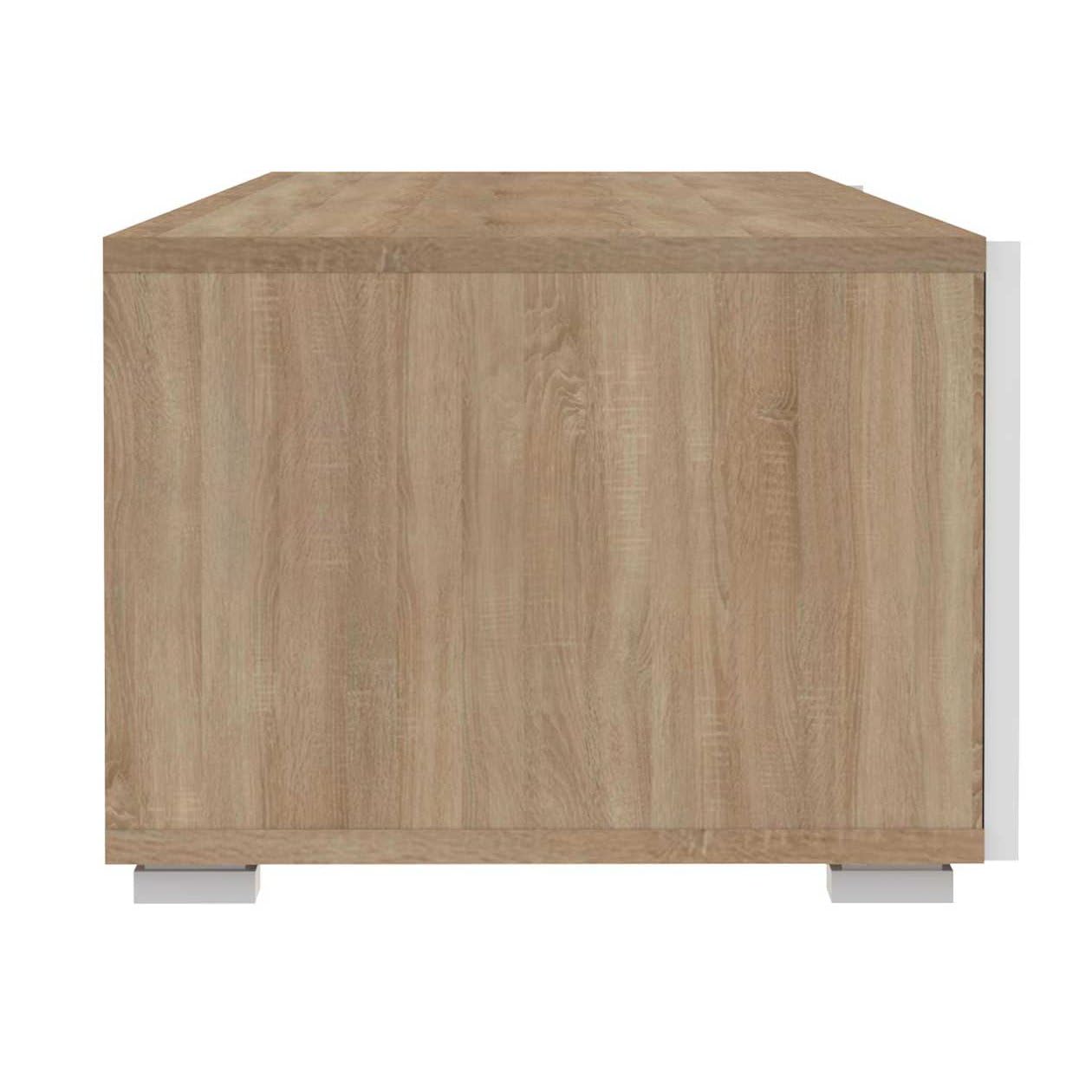 Symbiosis Podium, Tavolino porta tv, rovere naturale e bianco 185x42x31 cm