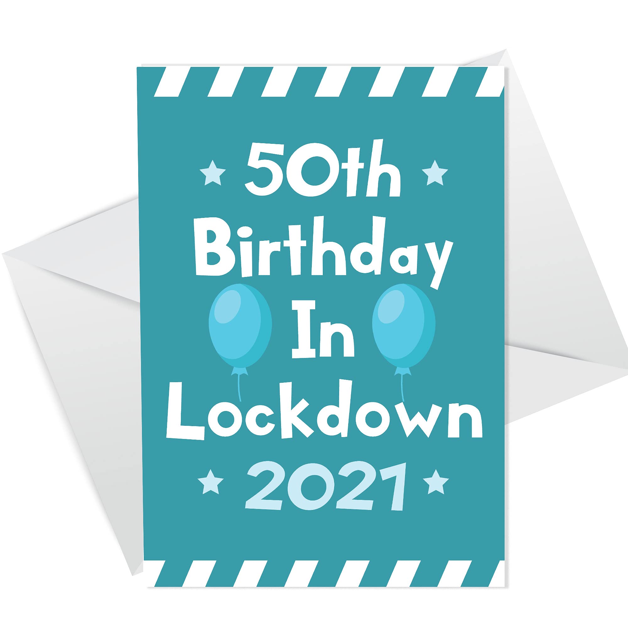 Funny 50th Lockdown Birthday Card For Him Her Novelty 50th Birthday Card