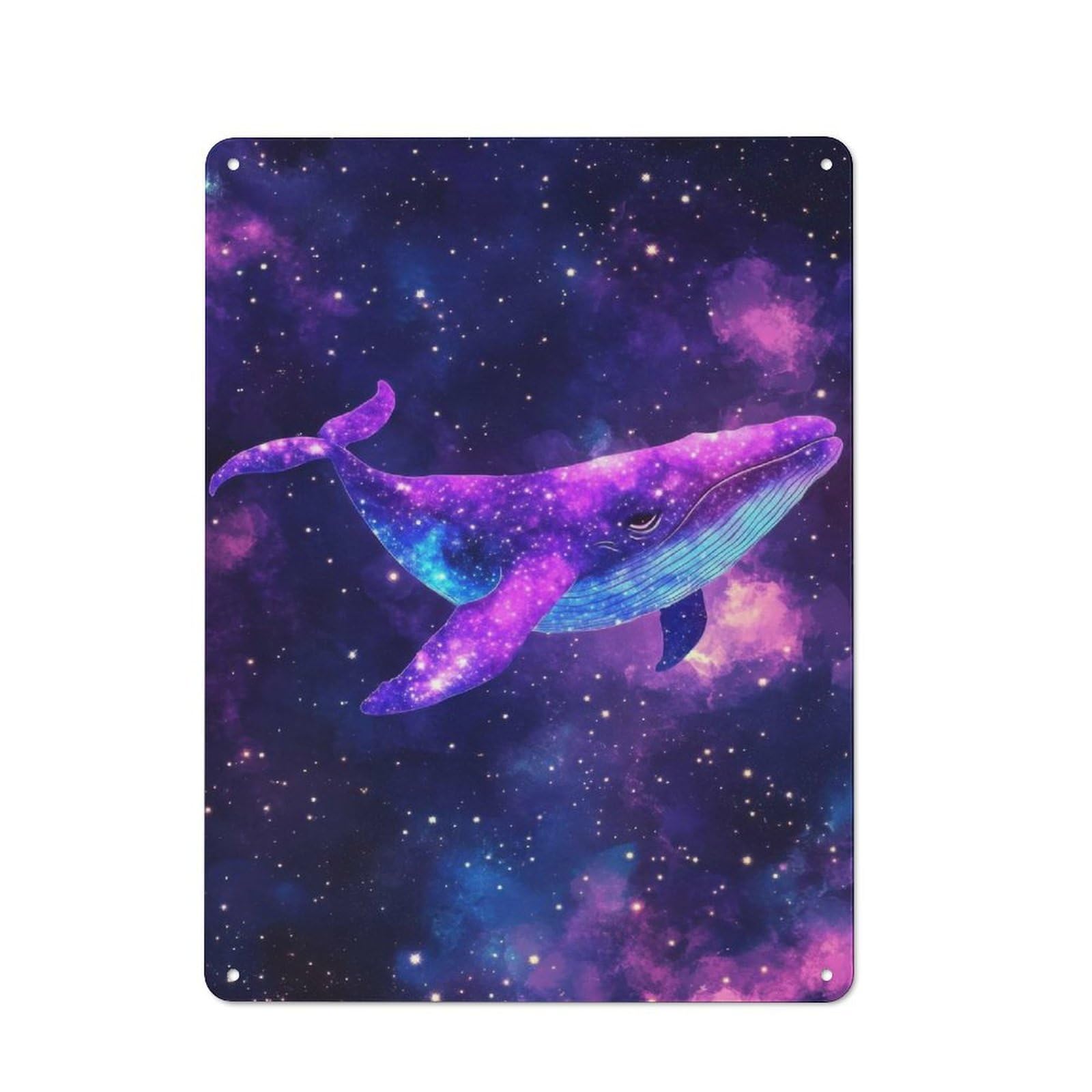 Junmoney Cosmic Whale In Starry Galaxy Tin Wall Plaque 40X30cm With For Workshop Wall, Suited To Makers And Diy Enthusiasts