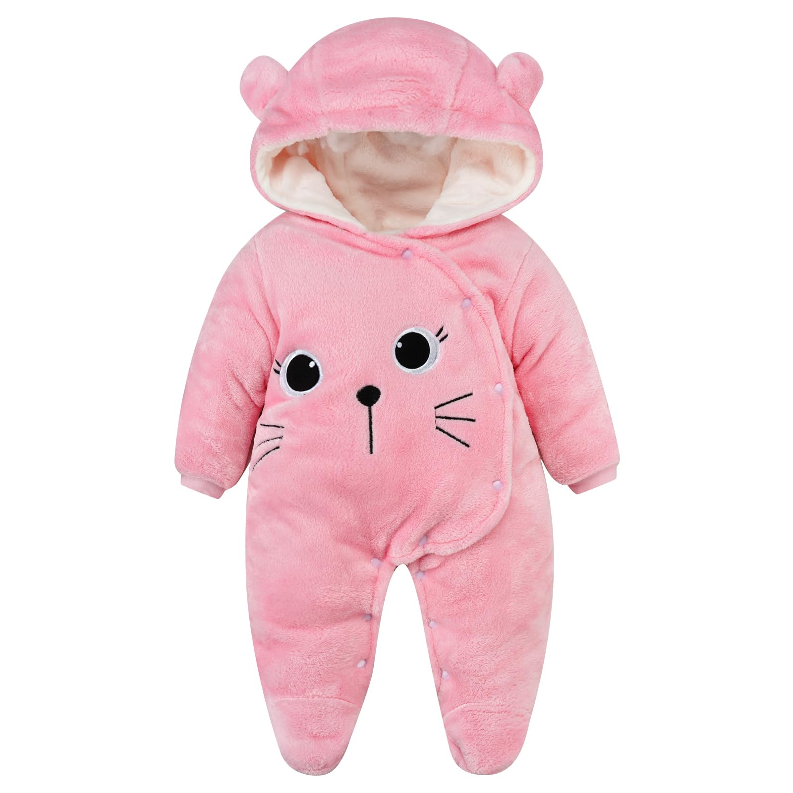 WYTbaby Tute da neve bambino Pile tuta neve Neonato Inverno con Cappuccio Calore Infantile pagliaccetto Tute Neve Outfit per Ragazze Ragazzi