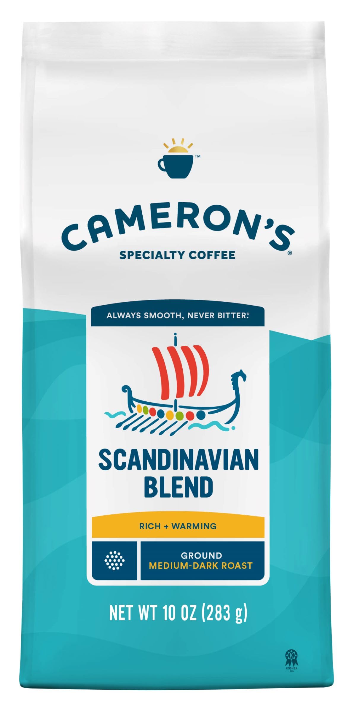Cameron's Coffee Scandinavian Blend Zestaw 6 kaw mielonych średnio palonych, 100% Arabica, worek 300 ml