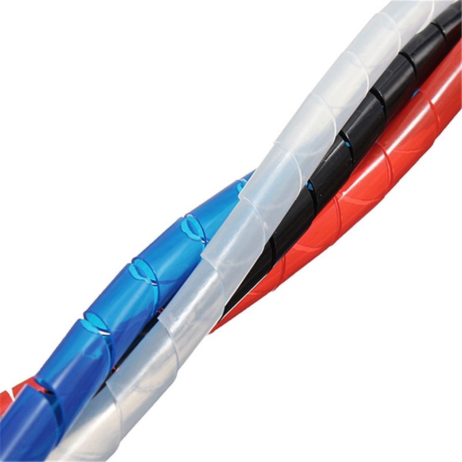 Spiralny rękaw kablowy, 1 metr 2 opaska rękawowa przewód ochronny ManagementMeter ID 4mm(Red,1 Meter ID 4mm)