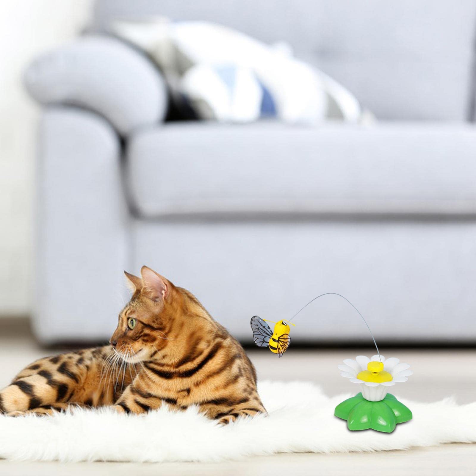 4X Giocattoli Interattivi per Gatti, Accessori Rotanti Acchiappa Teaser per Divertirsi con Il Cane da Gioco
