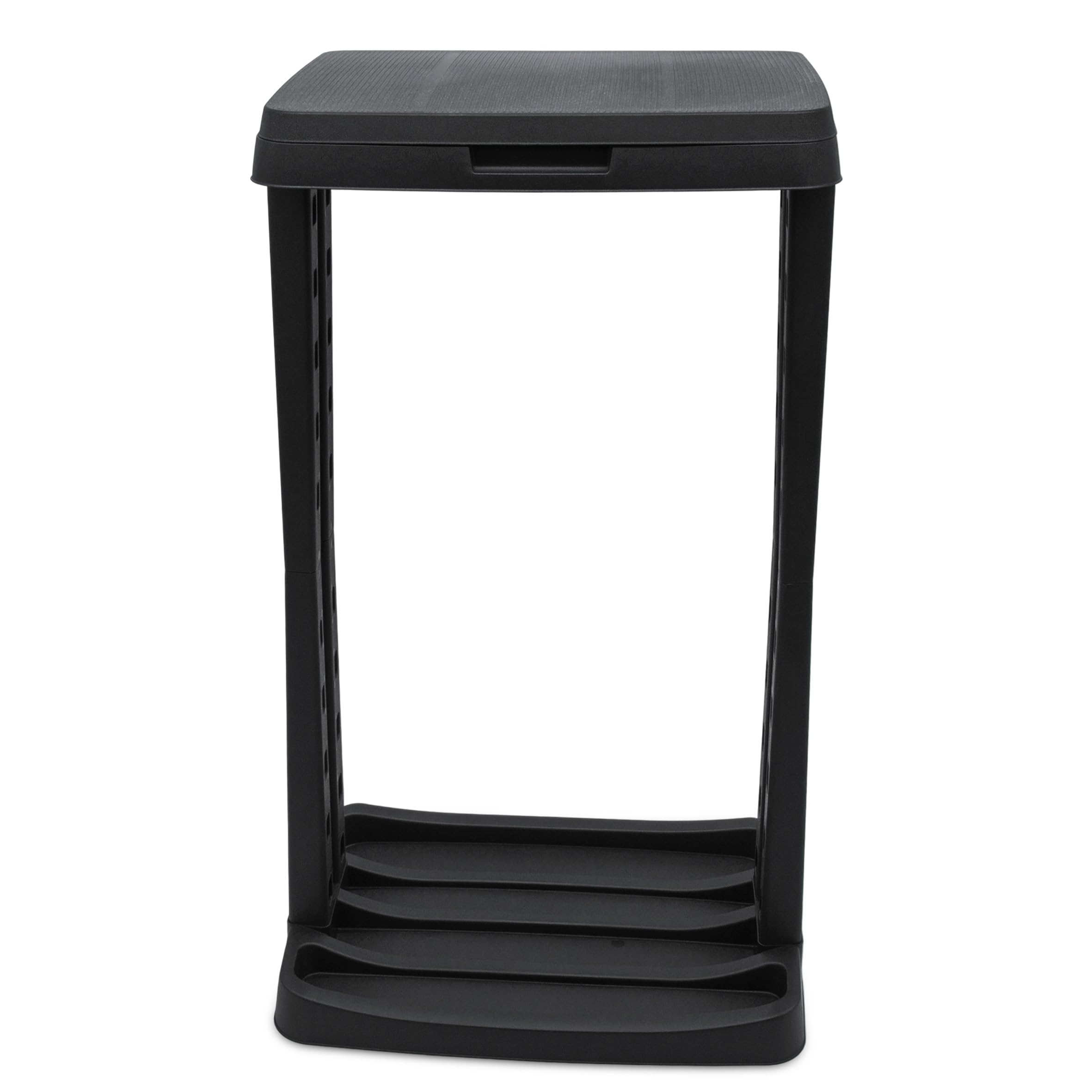 Spetebo Supporto per sacco della spazzatura quadrato con coperchio e anello di bloccaggio, 120 l, in plastica per grandi sacchi della spazzatura, per sacchetti della spazzatura, colore giallo