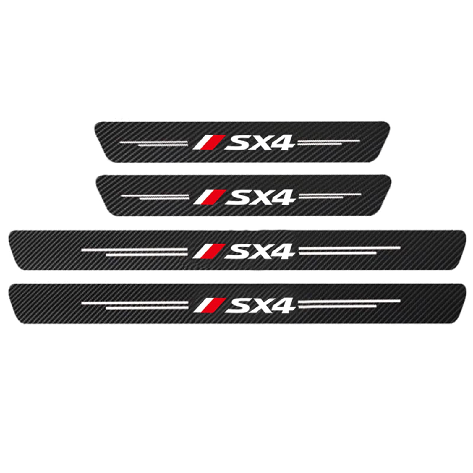 Symilov Sx4 4Pcs Car Outer Door Sill Protector For Suz-Uki S-Cross Swift Jimny Vitara, Carbon Fiber Auto Kick Plates Accessories Scuff Guard Threshold Cover Pedal Sticker Trim - Self-Adhesive,