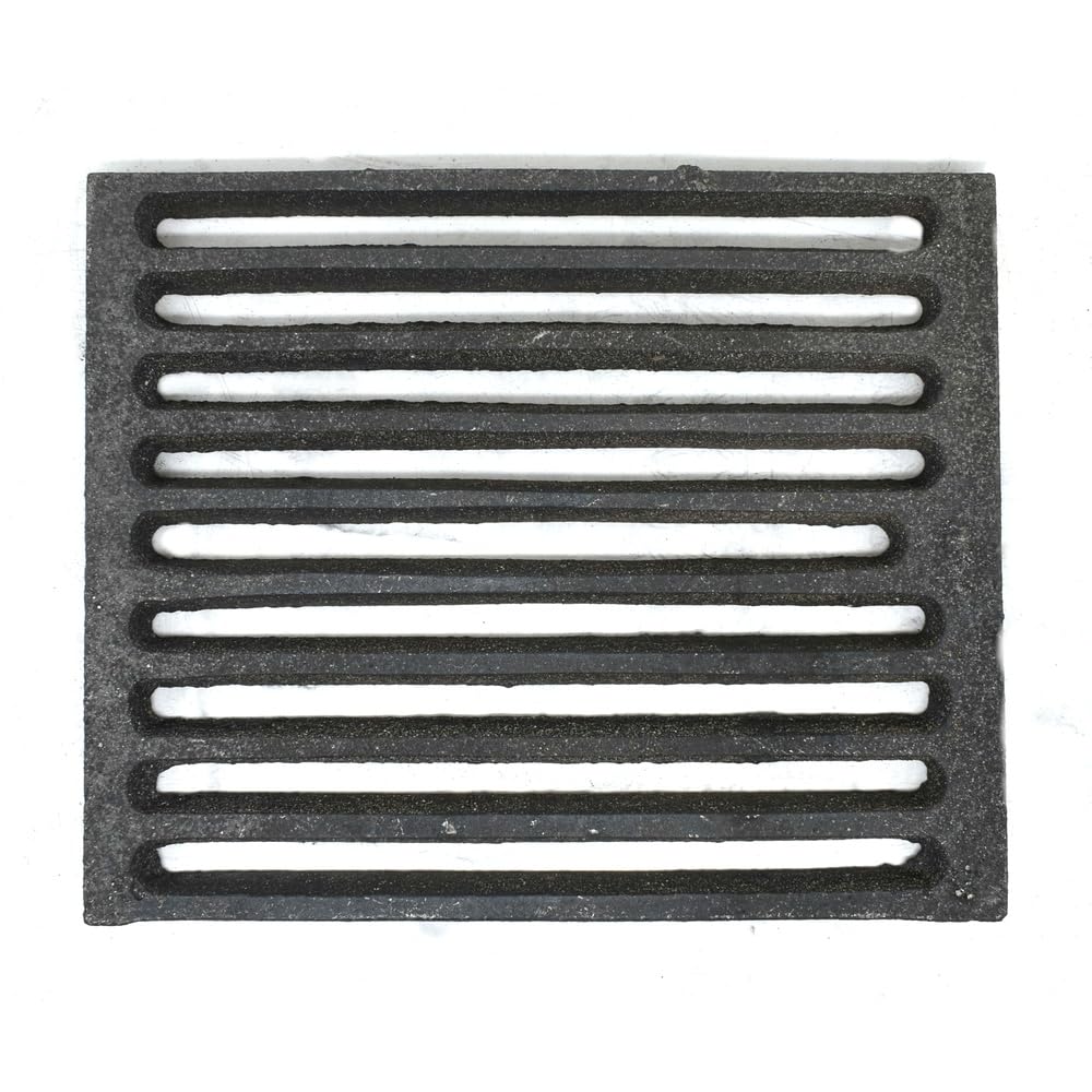 SEZAM Griglia in Ghisa, 28 x 23 cm, Metallizzato, Adatta per Forno e Camino