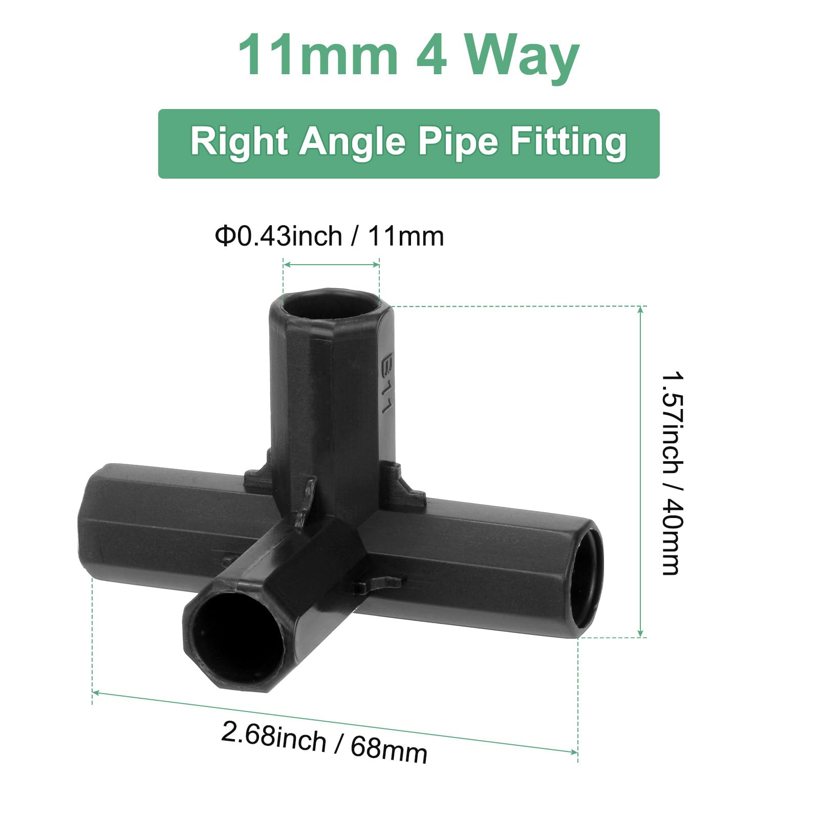 M METERXITY 12 Pcs 11mm Greenhouse Frame Building Connectors - Image 3