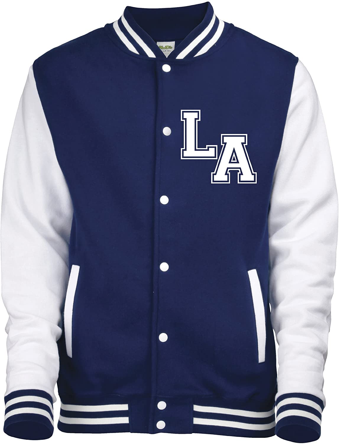 Edward Sinclair Navy & Grey Sleeves 7-8Yrs | Navy & Heather Grey Sleeves Varsity Jacket With Two Initials Only