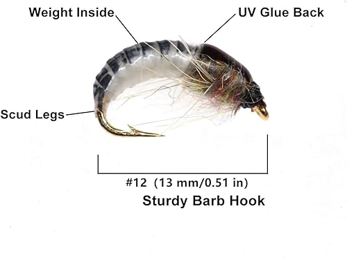Miniatura 3 de Señuelos de pesca con mosca hechos a mano, 6 piezas, moscas húmedas, ninfa, scud