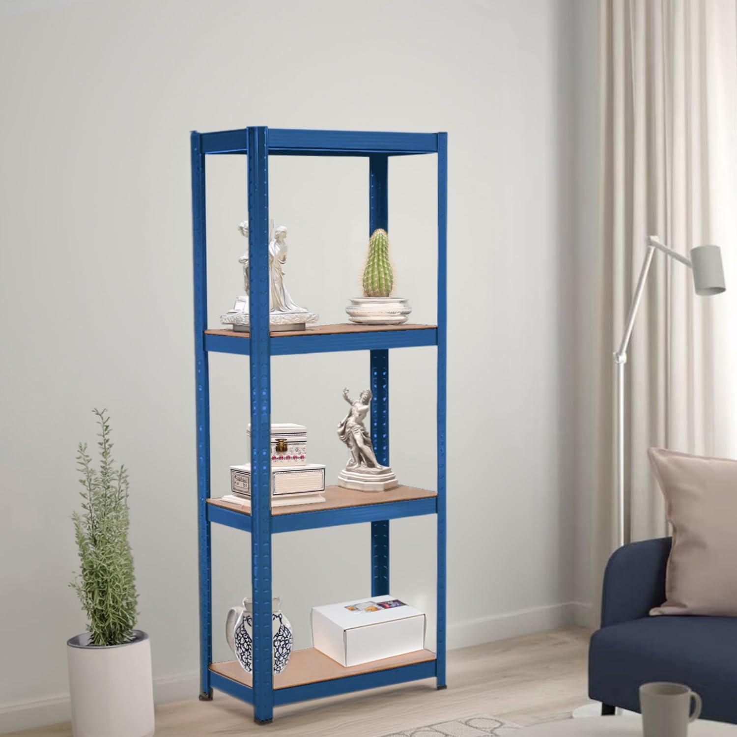 THINIA HOME Pack 2 Estanterías Metálicas con 4 Baldas Ajustables 148x60x30cm 240Kg