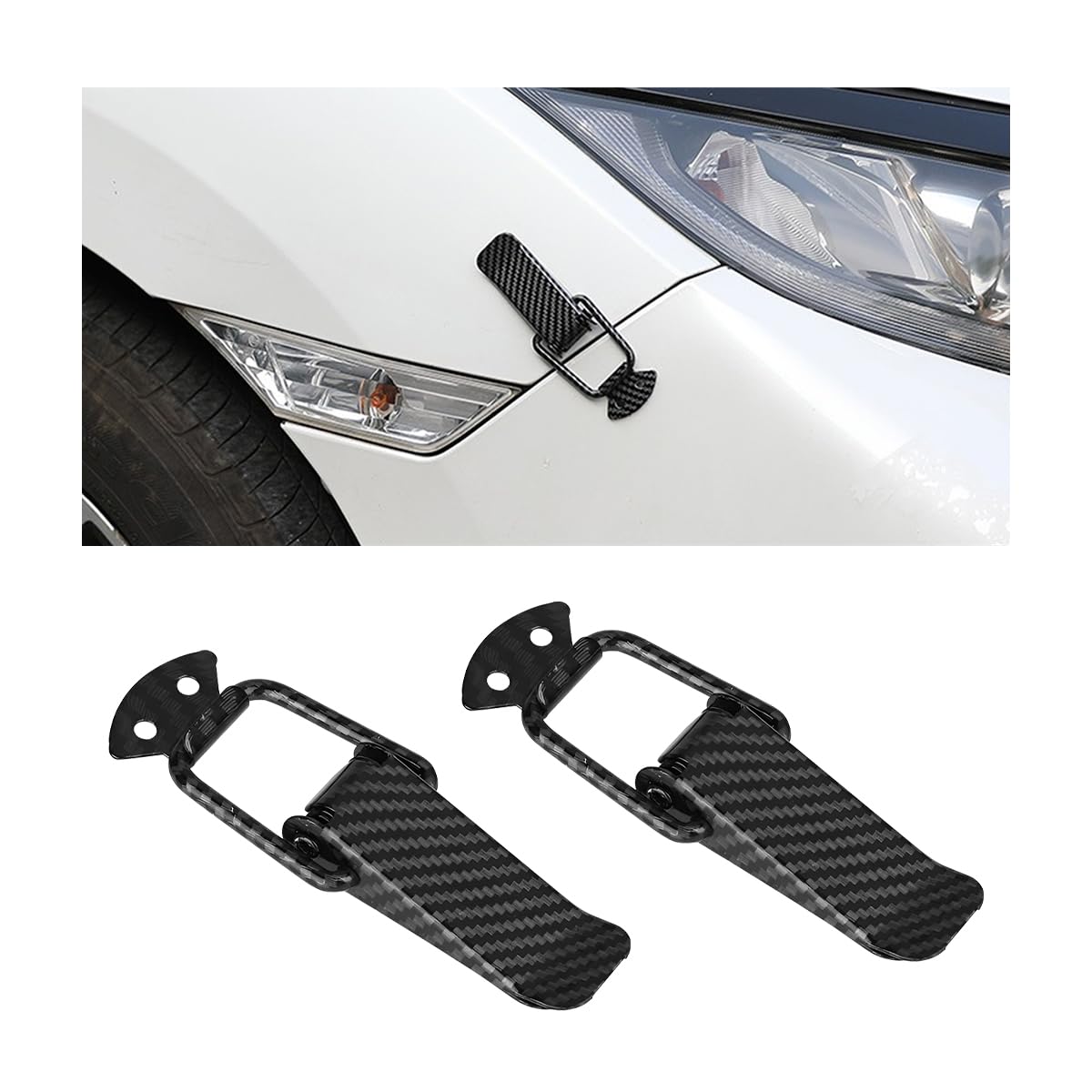 JNNJ Fermaglio per Paraurti Automatico, Clip Blocco Gancio Paraurti Auto, Sgancio Rapido Paraurti Portelloni, Automotive Universale Esterni Accessori Decorativi Veicolo Bagagliaio(Motivo Carbonio)