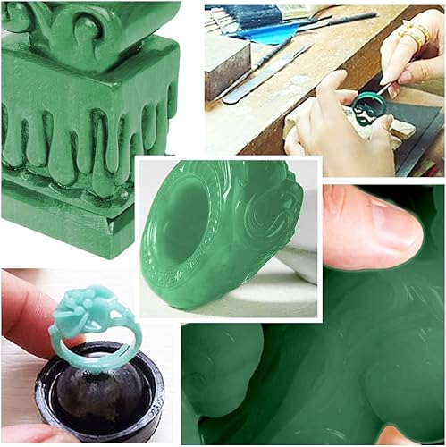 Miniatura 6 de Bloque de cera para tallar cera perdida, herramienta de moldeo de joyería, molde para esculpir 1 libra (bloque de cera verde)