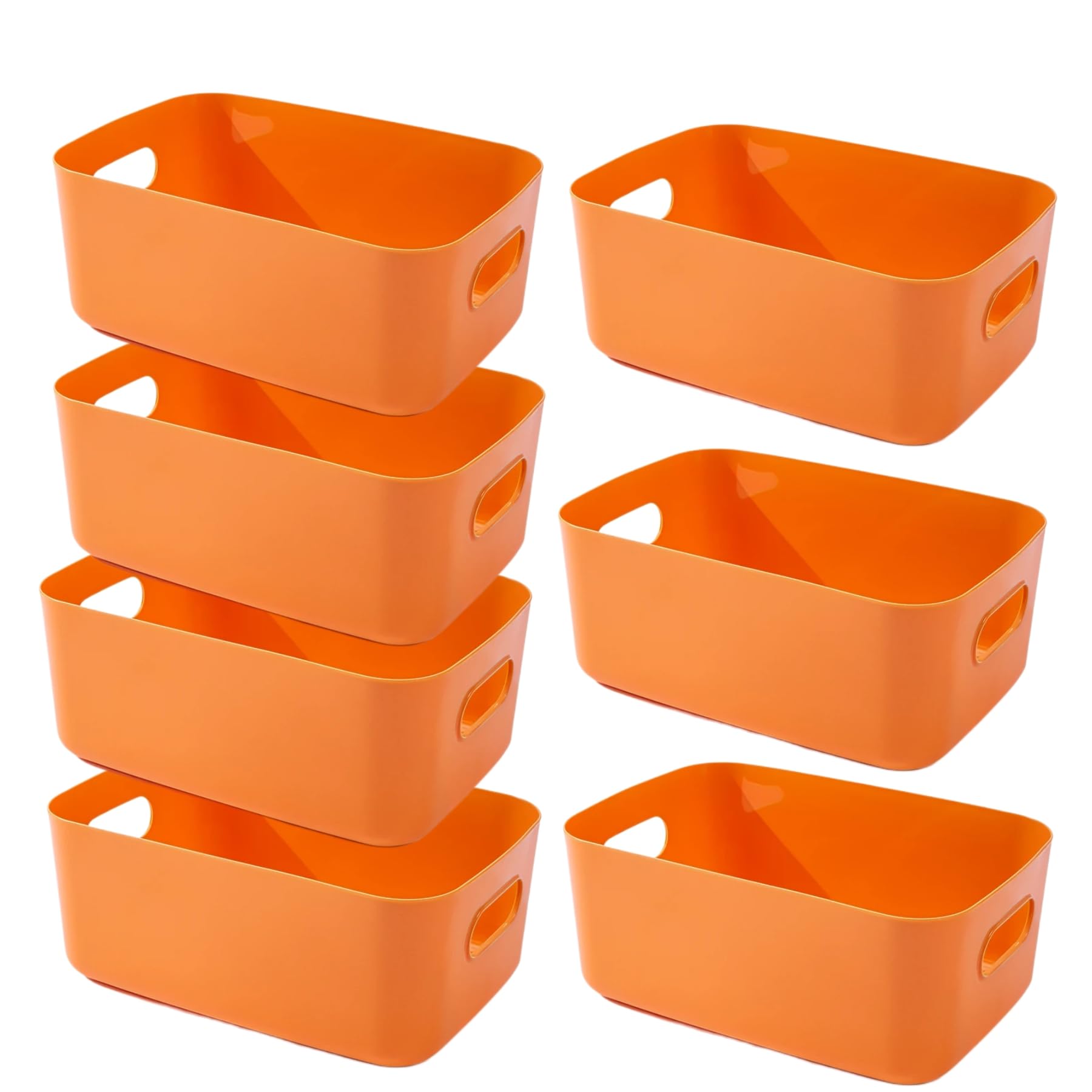 Faltbarer Aufbewahrungskorb Aus Kunststoff, 29x20x15 Cm, Mit Griffen, Für Bad, Küche, Studentenwohnheim, Fitnessstudio, Orange
