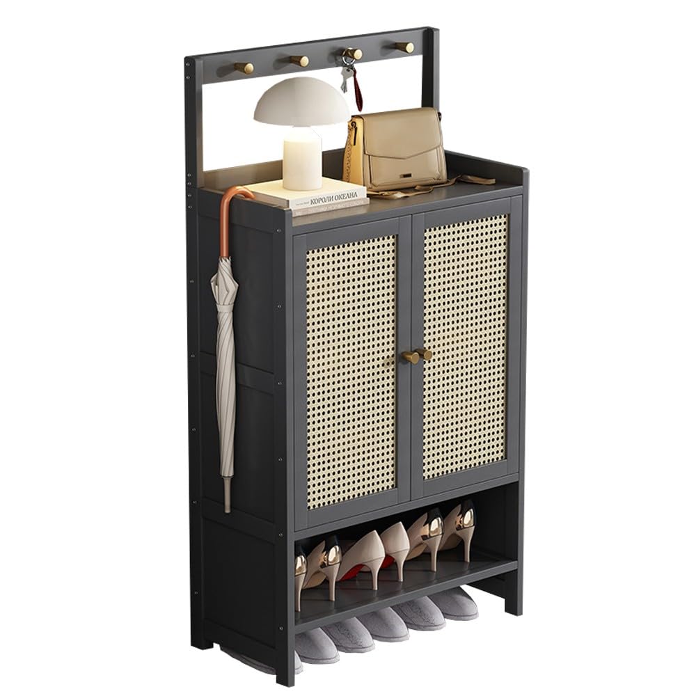 Meuble à chaussures en bambou pour chambre et espace de rangement étroit