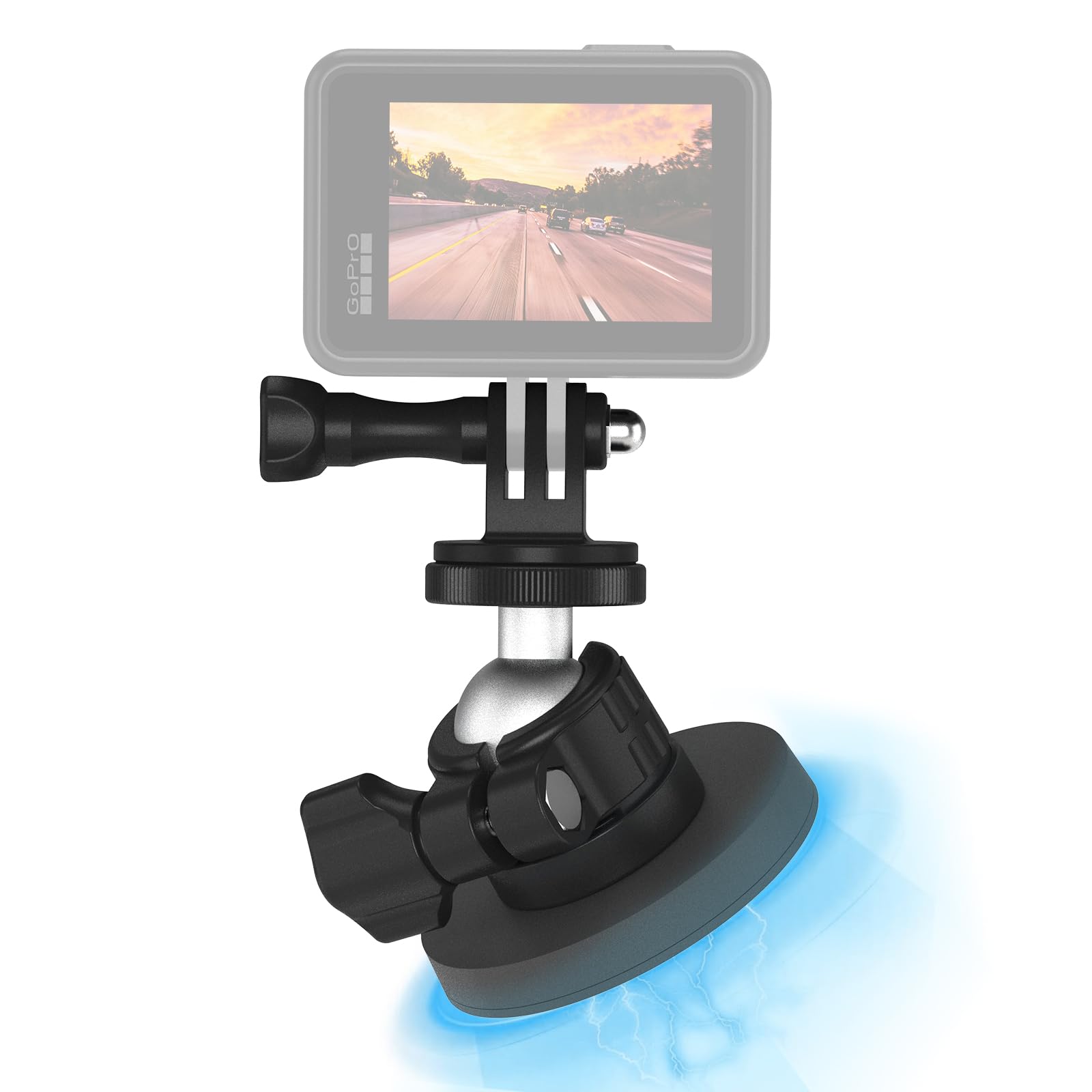 Magnetic Camera Mount for GoPro, Magnet Mount Base Stand with 360° Rotation Ball Head for GoPro Hero, DJI Osmo, AKASO, Insta360 and More, Attaches to