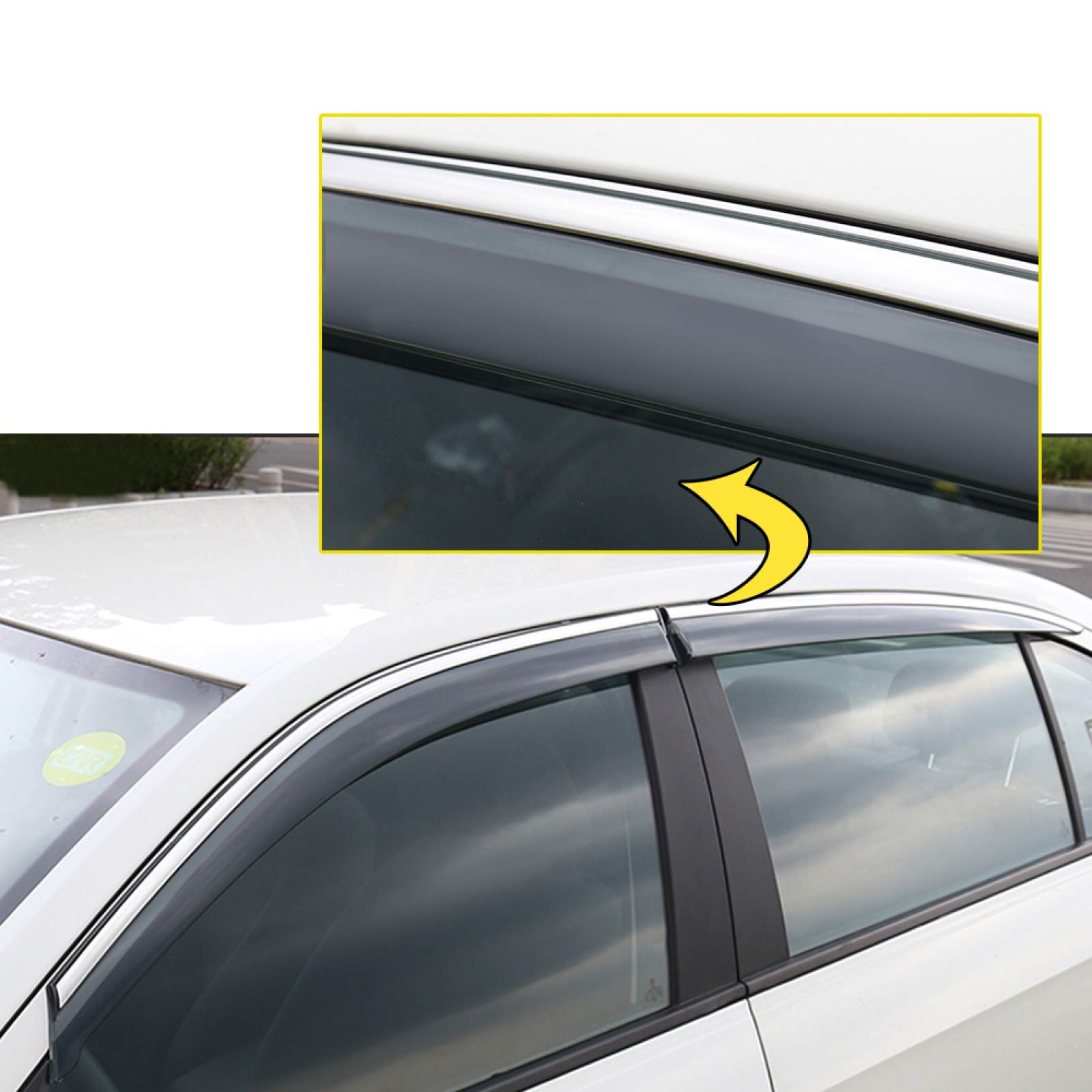 per Nissan X Trail T32 2014 2015 2016 2017 2018, 4 Pezzi Car Styling Fumo Finestra Parasole Parapioggia Deflettore Guard