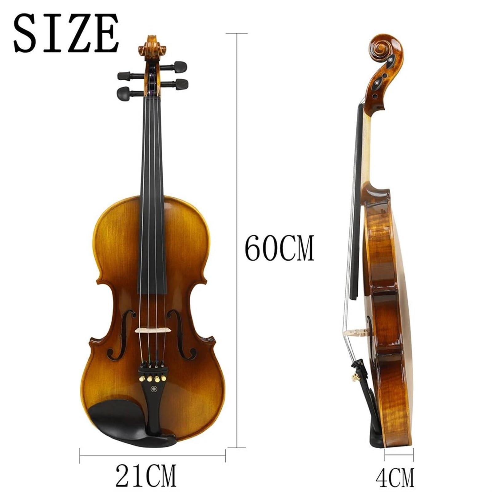 Violino 4/4 Pannello In Abete Rosso Fondo In Acero Tastiera In Ebano Con Corde Per Arco Accordatore Parti E Accessori Per (Set 1)