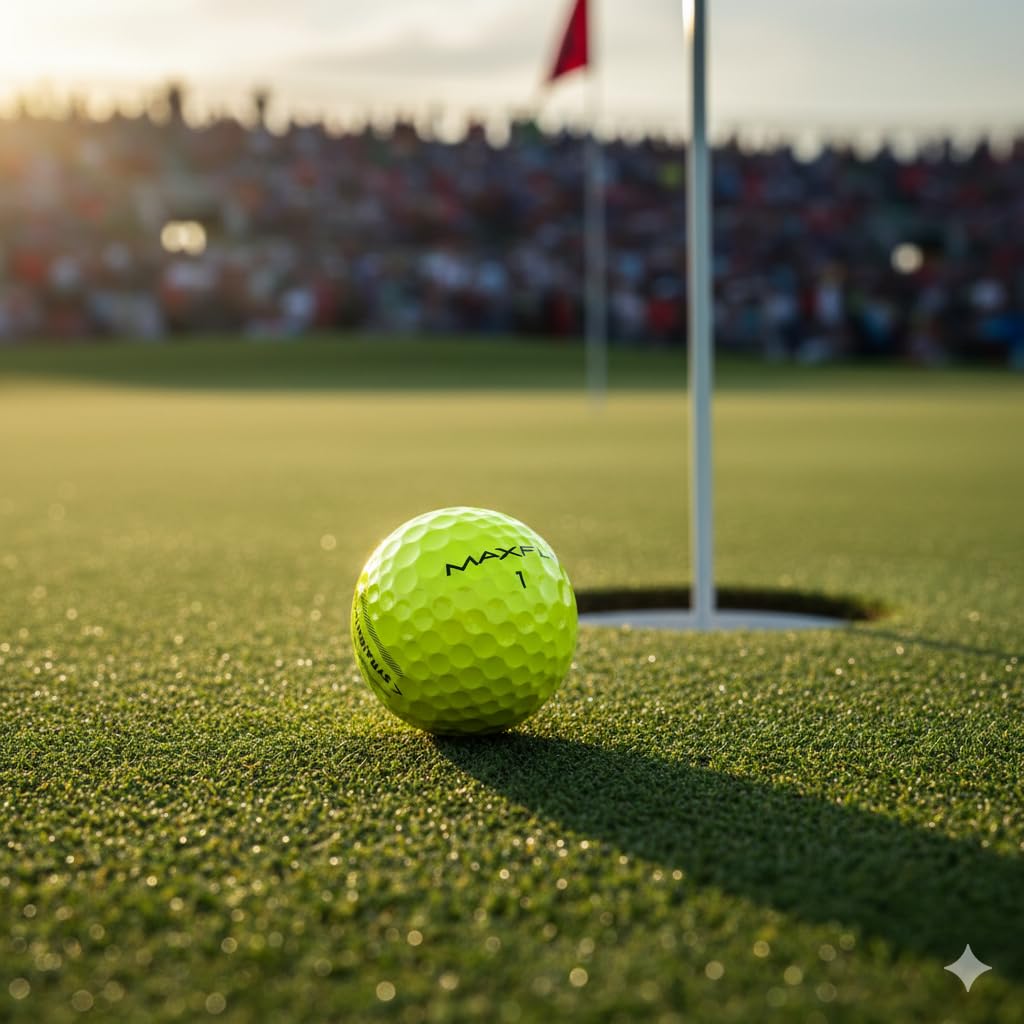 Maxfli StraightFli - Pelotas de golf color amarillo brillante, paquete de 12 pelotas de golf de baja distancia de giro para disparos más rectos | Tacto suave, cubierta de ionómero duradera | para
