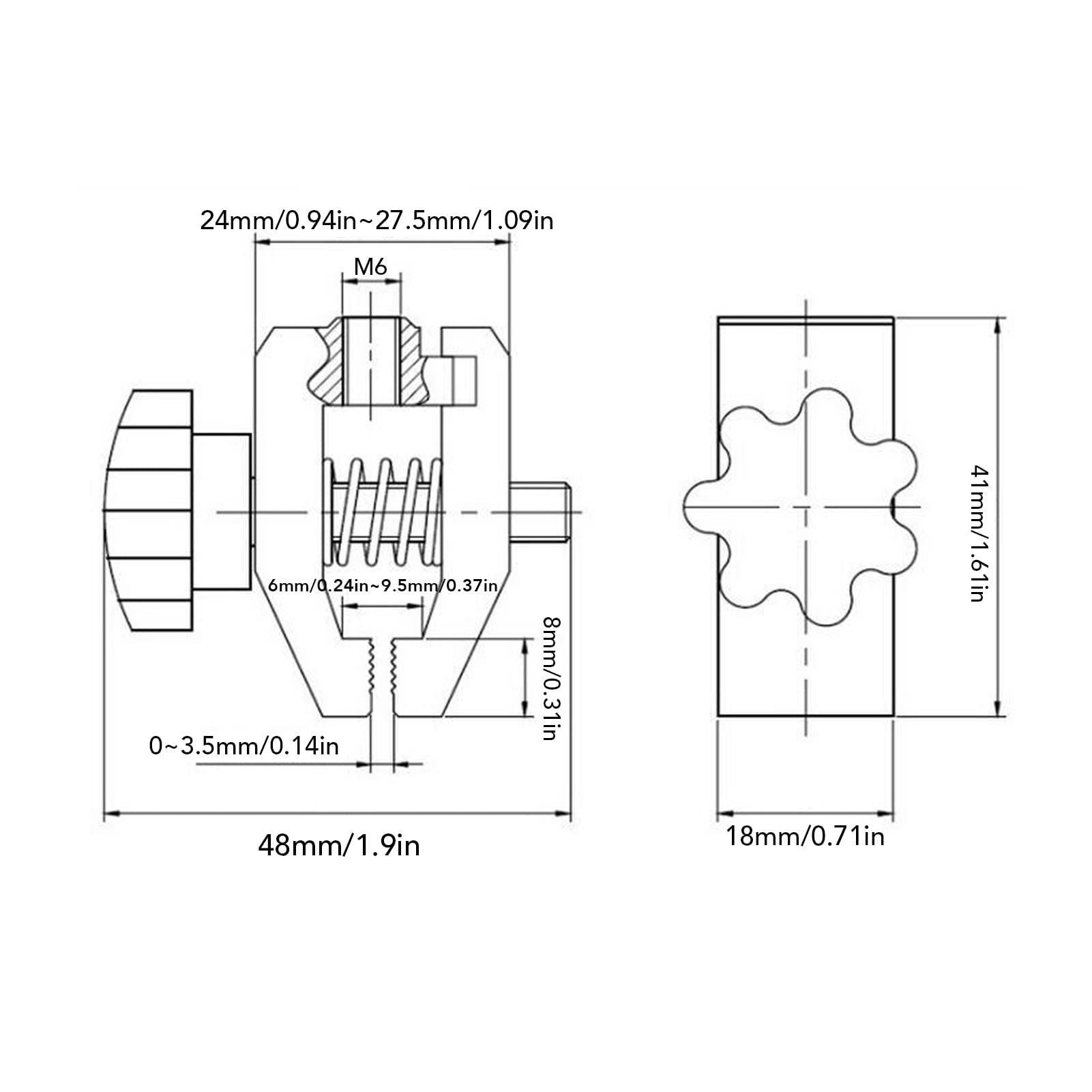 NDNCZDHC 500N Push Pull Force Fixture, Alloy Thrust Meter Clamp, Tension Tester Clamp for Plastic Films, Paper, Cable