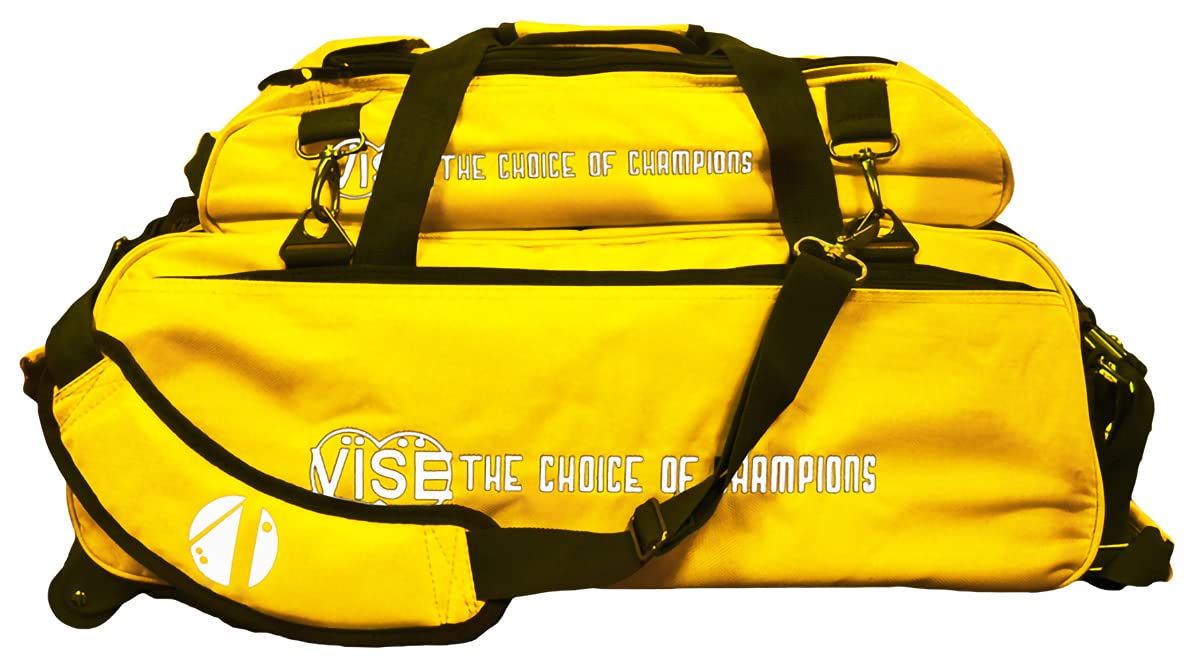 VISE Three Ball Tote Roller Bowling Bag with Shoe Pouch Yellow