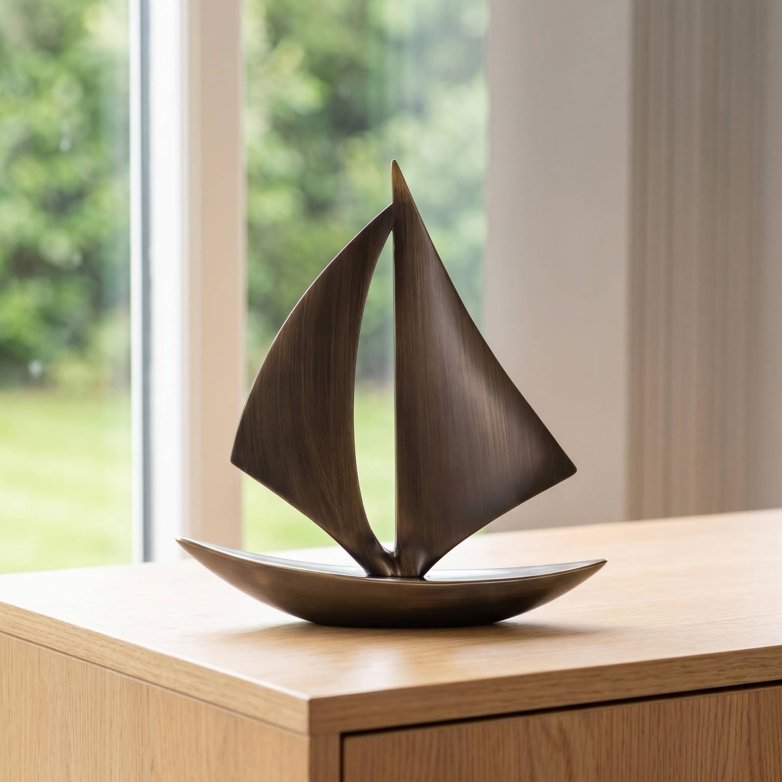 Barca a Vela Decorativa Elegante Modello di Barca a Vela Marittimo Modello di Veliero per Soggiorno, Modello Da Tavolo