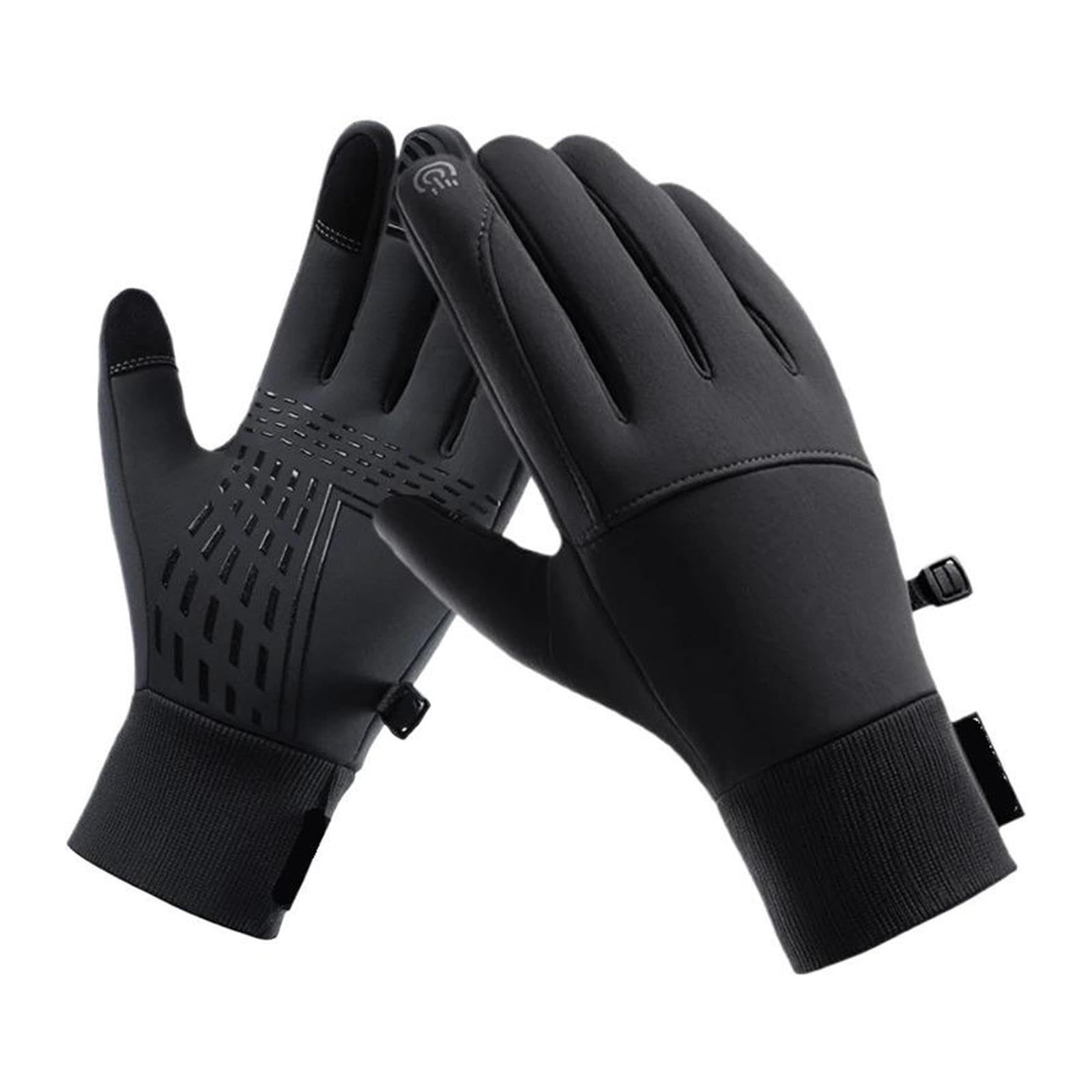Genérico Winter-Fahrradhandschuhe, Vollfinger-Thermo-Touchscreen