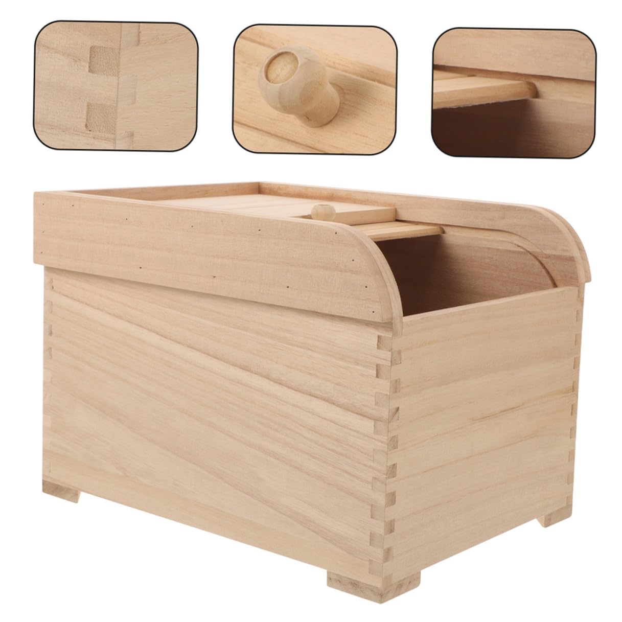 DOITOOL Holz Aufbewahrungsbox mit Deckel für Reis und Trockenlebensmittel Vorratsbehälter für Küche und Speisekammer mit Großem Fassungsvermögen