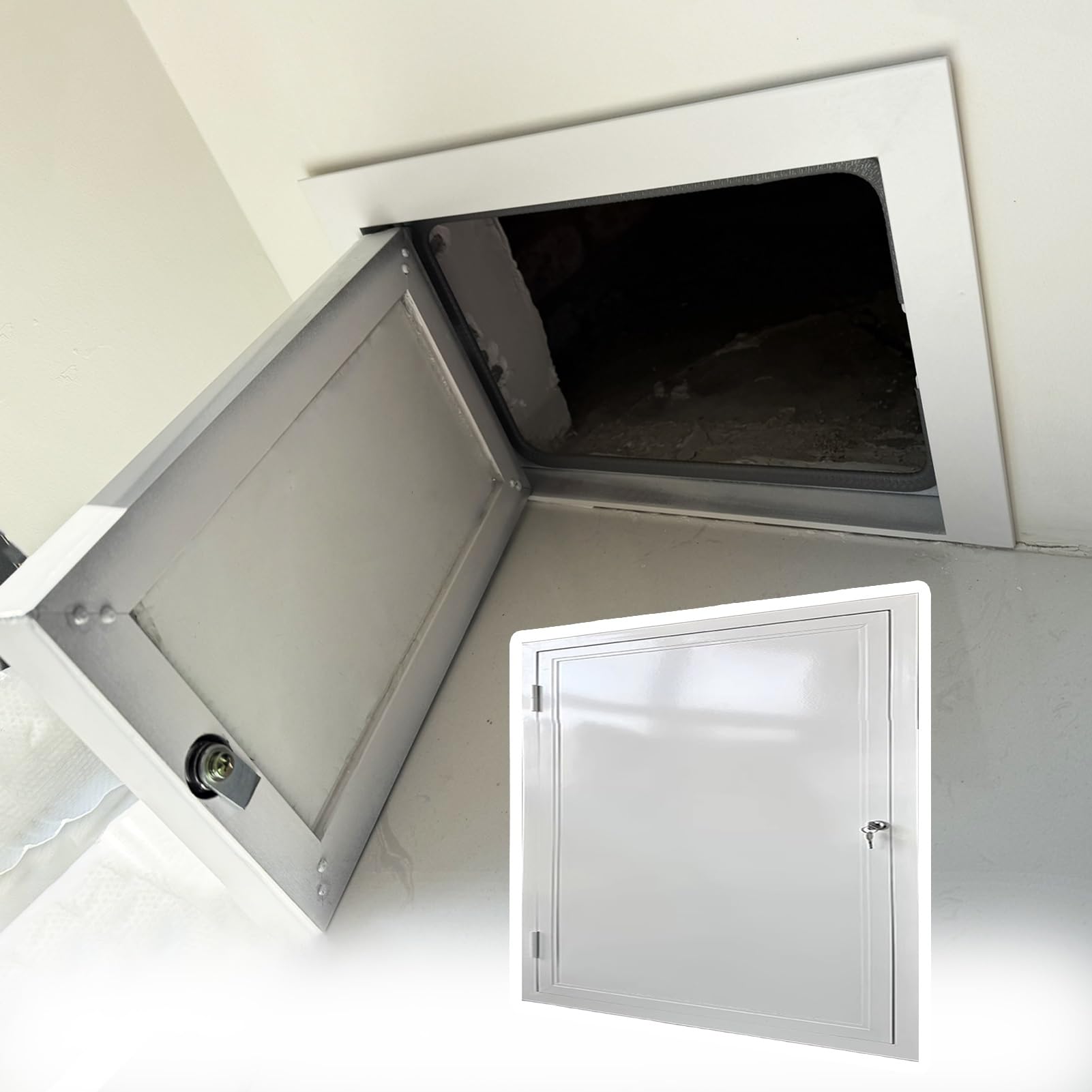 Generico Zamykany panel dostępu, płyta pokrywy otworu ściennego, panel dostępu do ściany przewodowej, wzmocnione aluminiowe drzwi do płyt gipsowo-kartonowych z zamkiem i kluczami inspekcyjnymi