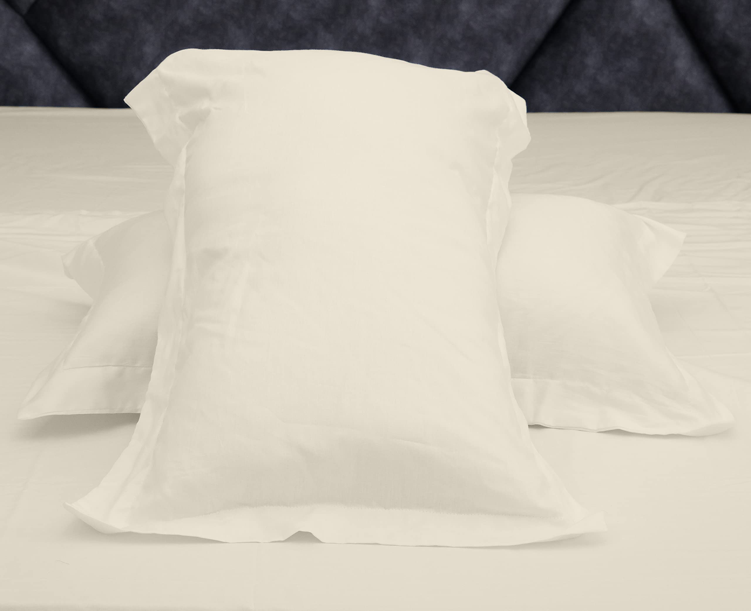 Pashmina Beddengoedset Egyptisch katoenen lakens draaddichtheid 800 - Katoenen lakens, 4-delige set dekbedovertrek hoeslaken 25 cm diepe zak hotelcollectie dekbedovertrek (eenpersoons maat, wit