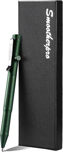 SMOOTHERPRO Bolt Action Pen, Ballpoint and Pencil in Oner with Graphite Alloy Tip, Retractable Twist Design, Compatible with Parker Refill, for Office Sketching Journaling Green(APG03)
