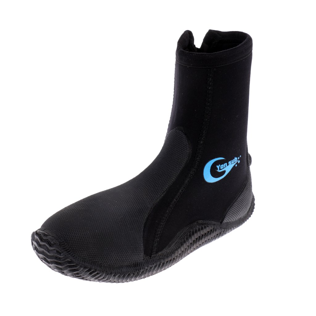 Neopren-Neopren-Stiefel, rutschfest, 5 mm, Größe 44, Schwarz, Schwarz, Größe 38, 8