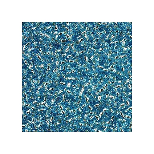 10 g TOHO Round Seed Beads Rocailles, Size 11/0, Silver Lined Aquamarine (# 23), Japan, Glass โ image 1
