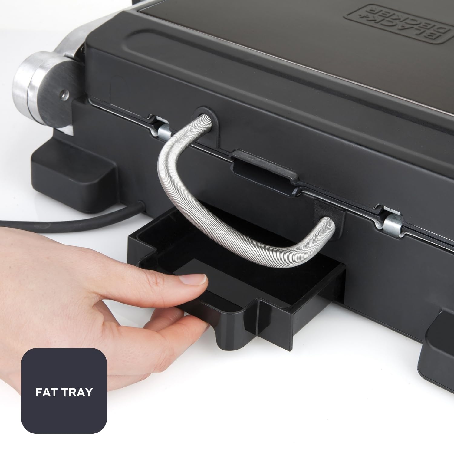 BLACK+DECKER BXGR2000E grill kontaktowy, 2000 W, 2 w 1: gładkie płyty i grill, przygotowywanie mięsa, ryb, warzyw, otwarcia 180º, kontrola temperatury i czasu z wyświetlaczem LCD